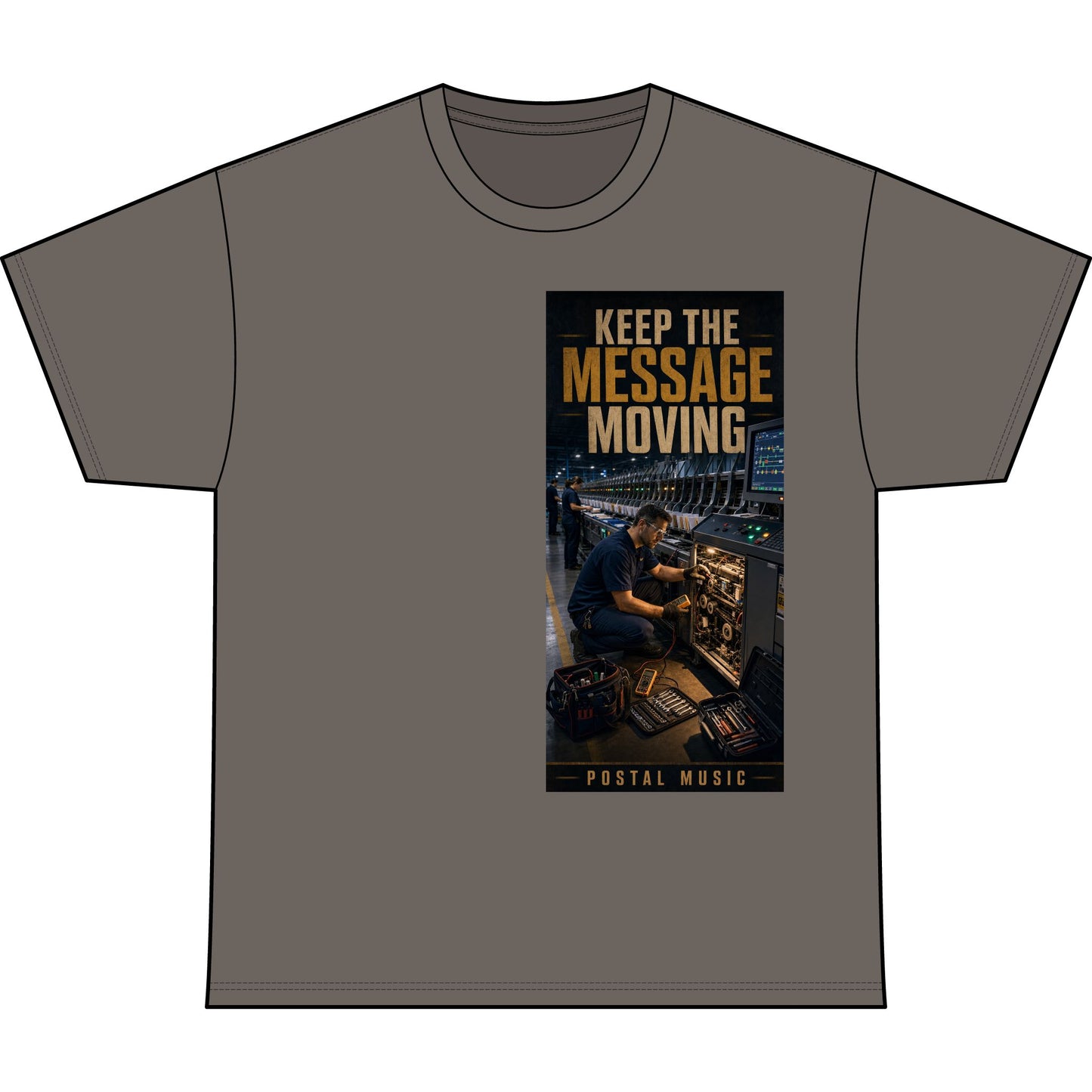 Postal Music — Keep the Message Moving — Heavyweight T-Shirt