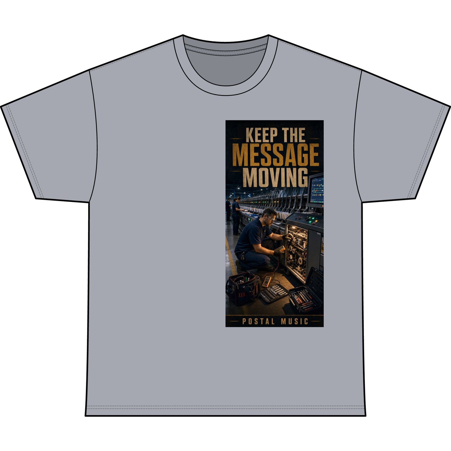 Postal Music — Keep the Message Moving — Heavyweight T-Shirt