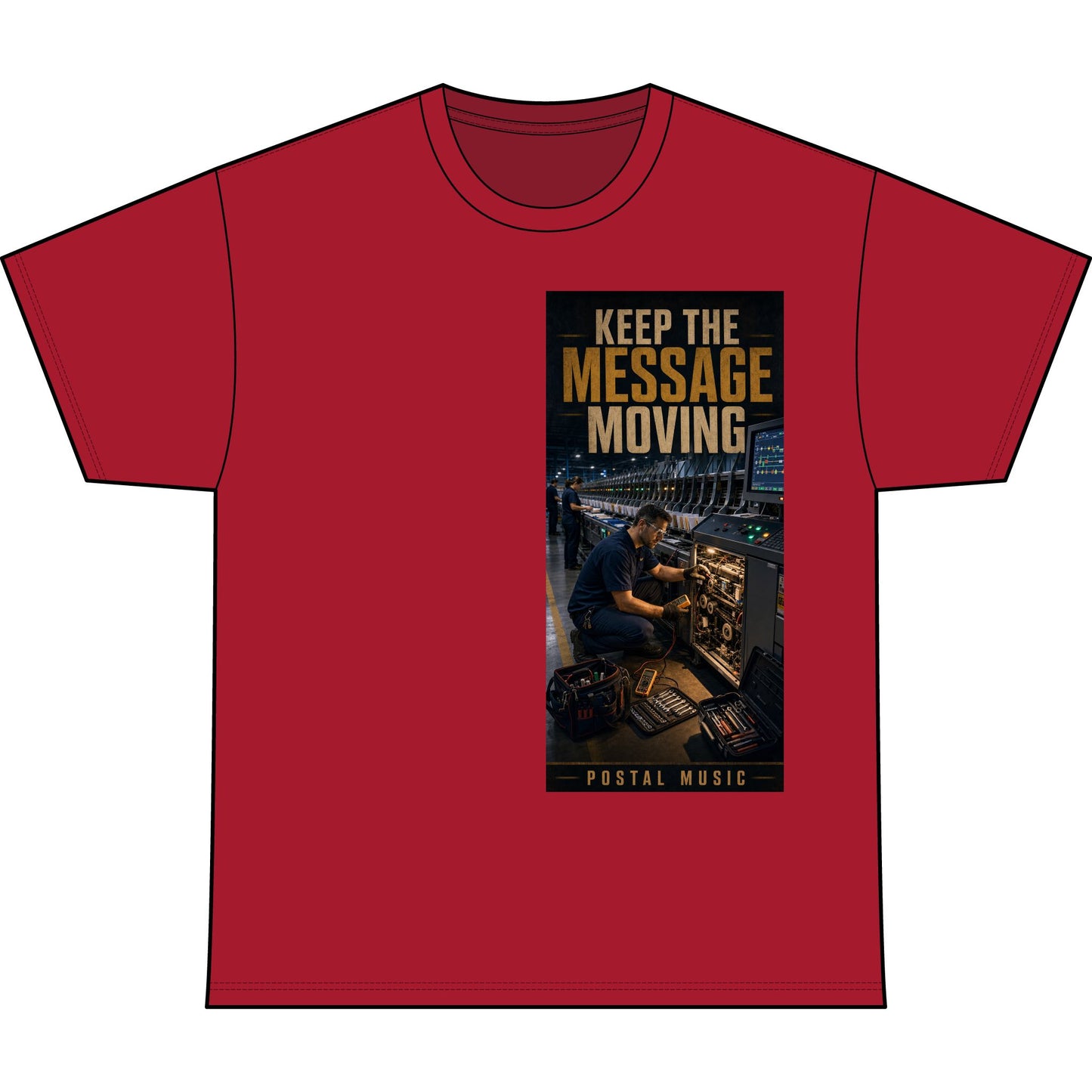 Postal Music — Keep the Message Moving — Heavyweight T-Shirt