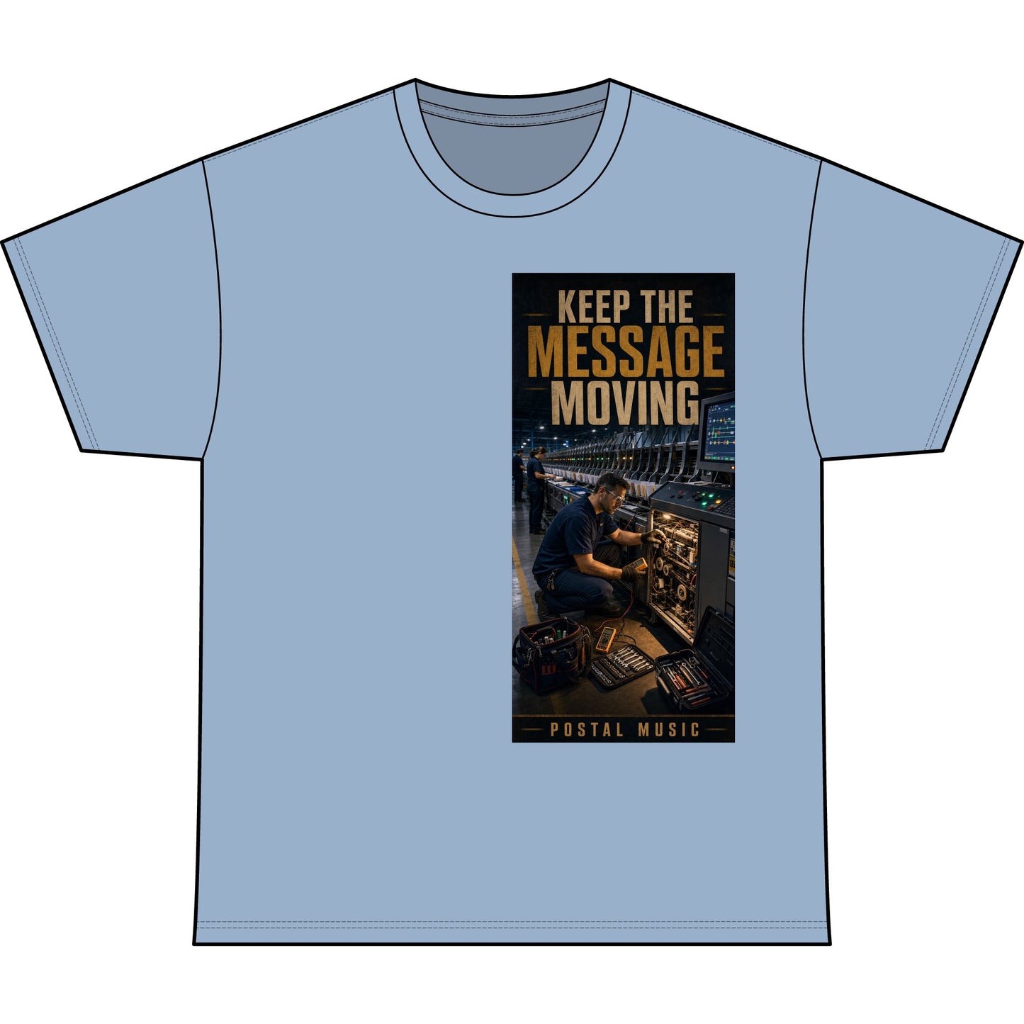 Postal Music — Keep the Message Moving — Heavyweight T-Shirt