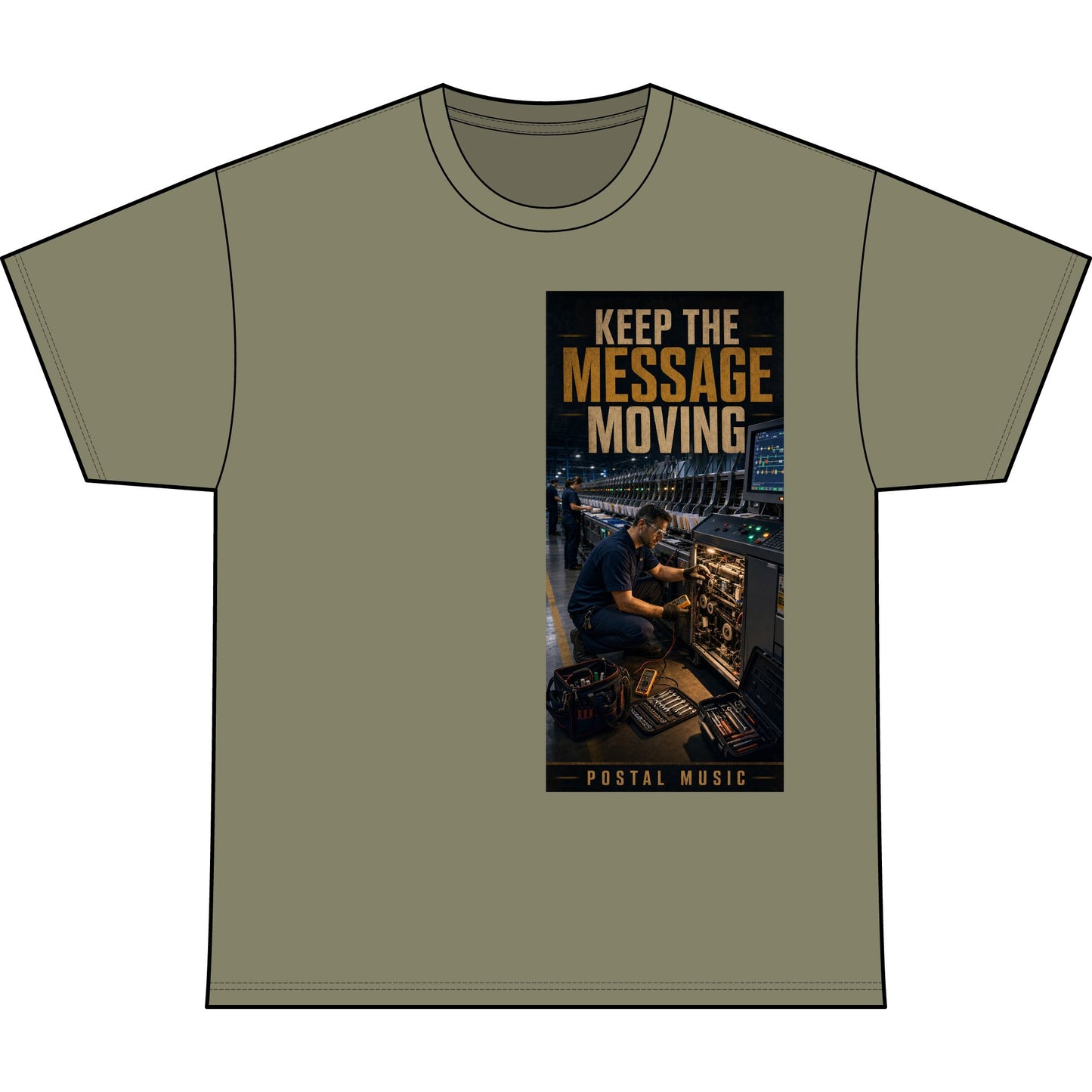 Postal Music — Keep the Message Moving — Heavyweight T-Shirt