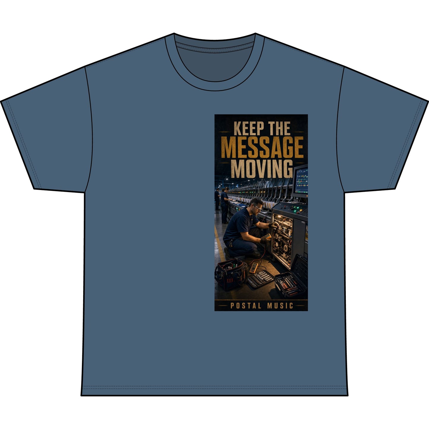 Postal Music — Keep the Message Moving — Heavyweight T-Shirt