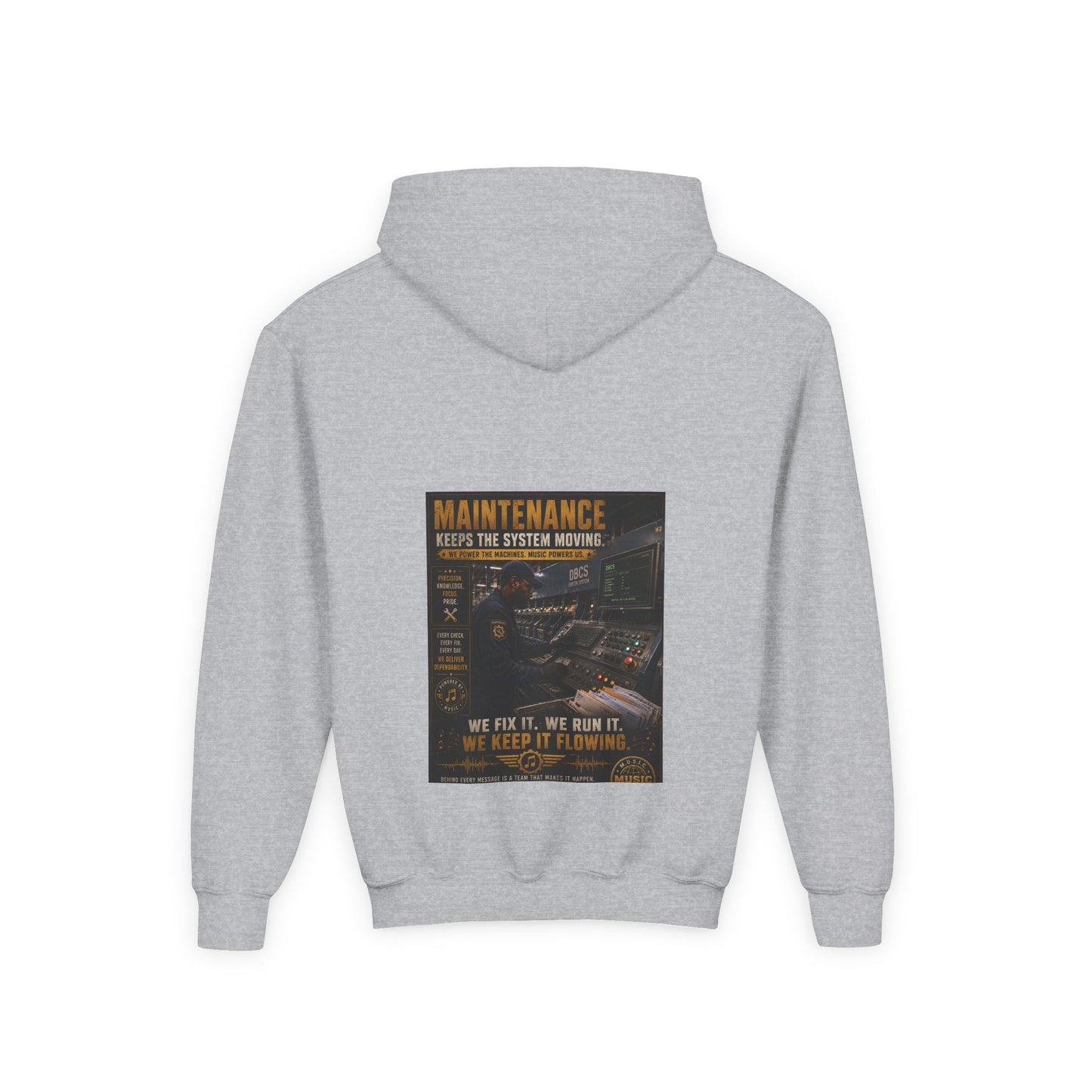 Postal Music — Maintenance Keeps the System Moving — Youth Hoodie
