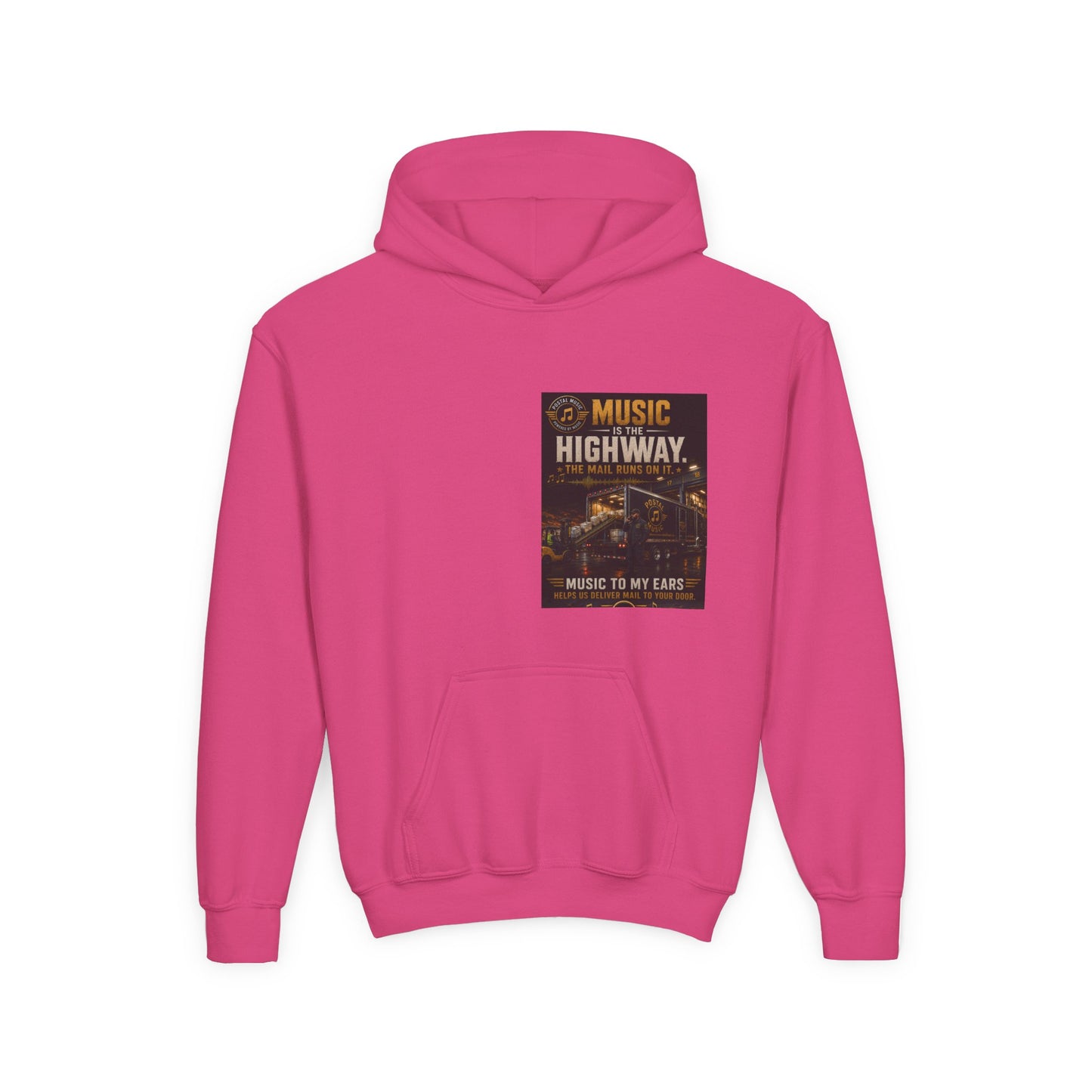Postal Music — Music Is the Highway — Youth Hoodie