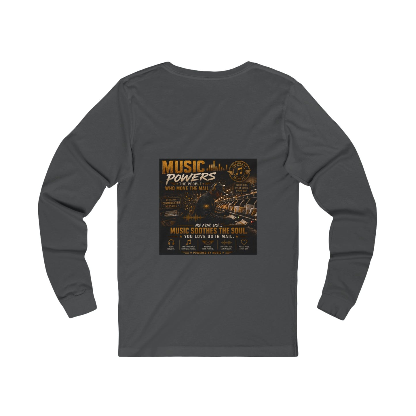 Postal Music — Music Powers the People — Long-Sleeve T-Shirt