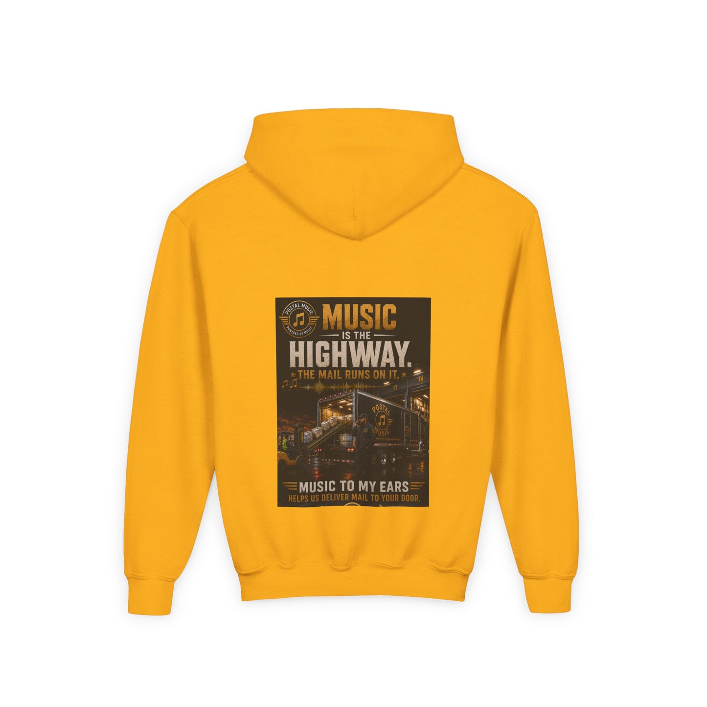 Postal Music — Music Is the Highway — Youth Hoodie