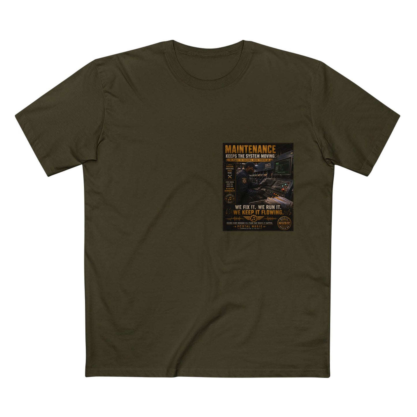 Postal Music — Maintenance Keeps the System Moving — Streetwear T-Shirt