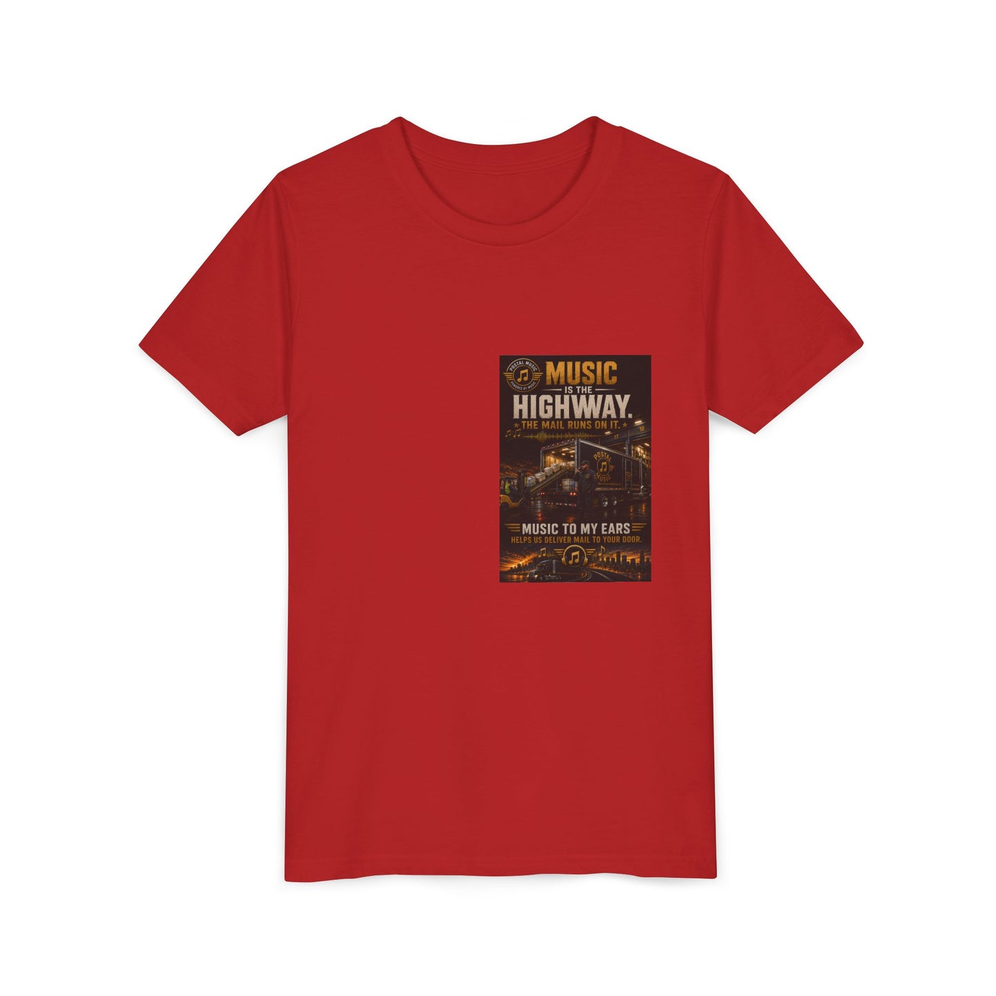 Postal Music — Music Is the Highway — Youth T-Shirt