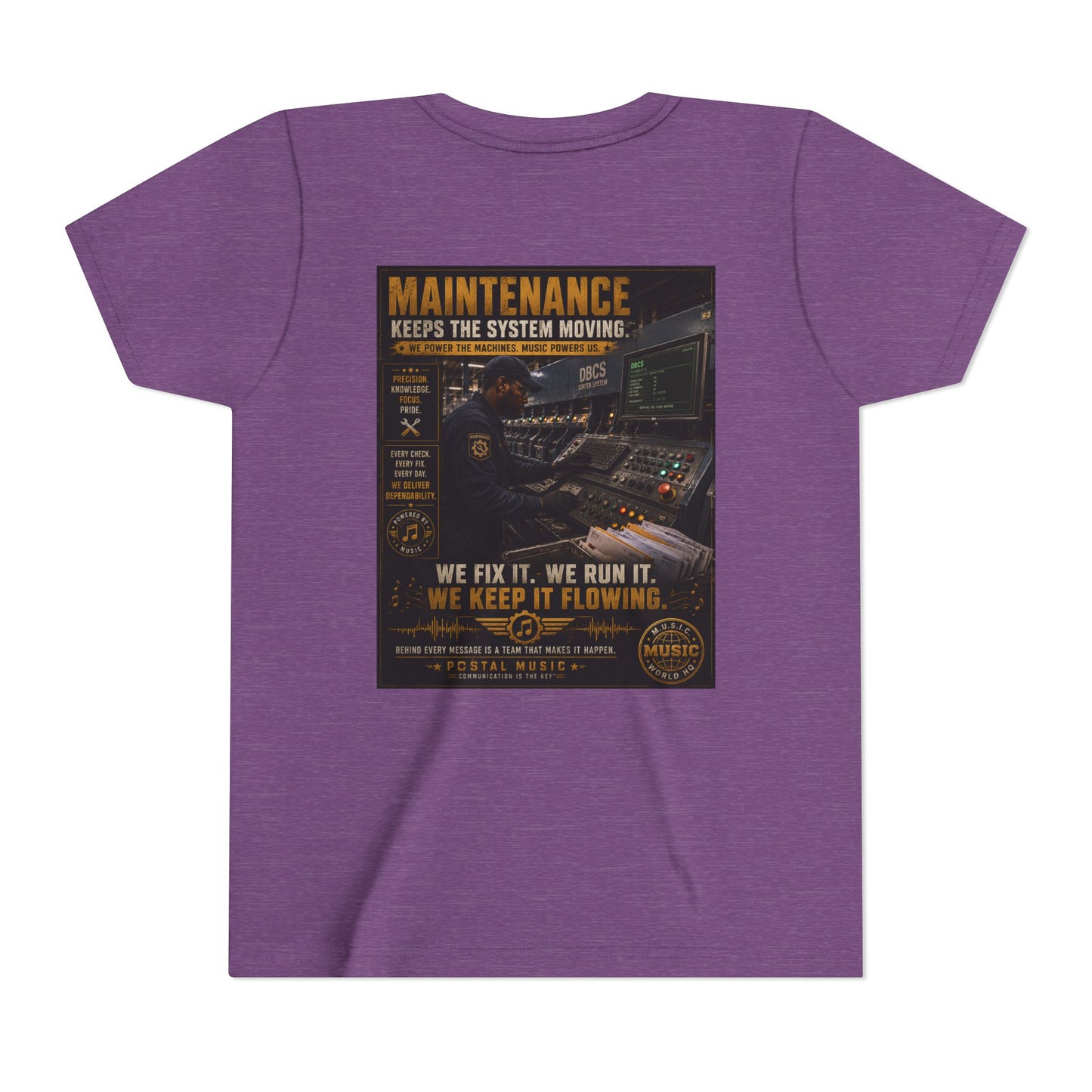 Postal Music — Maintenance Keeps the System Moving — Youth T-Shirt