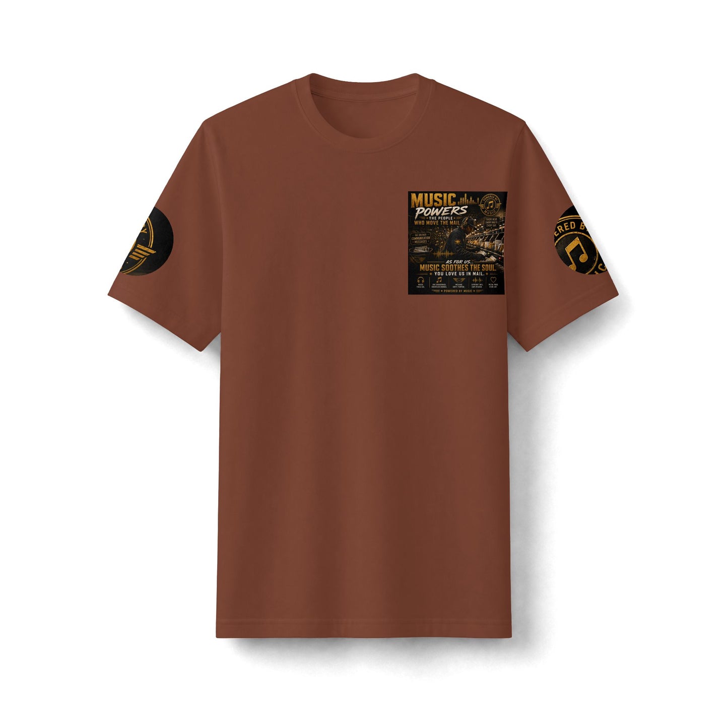 Postal Music — Music Powers the People — Heavyweight T-Shirt