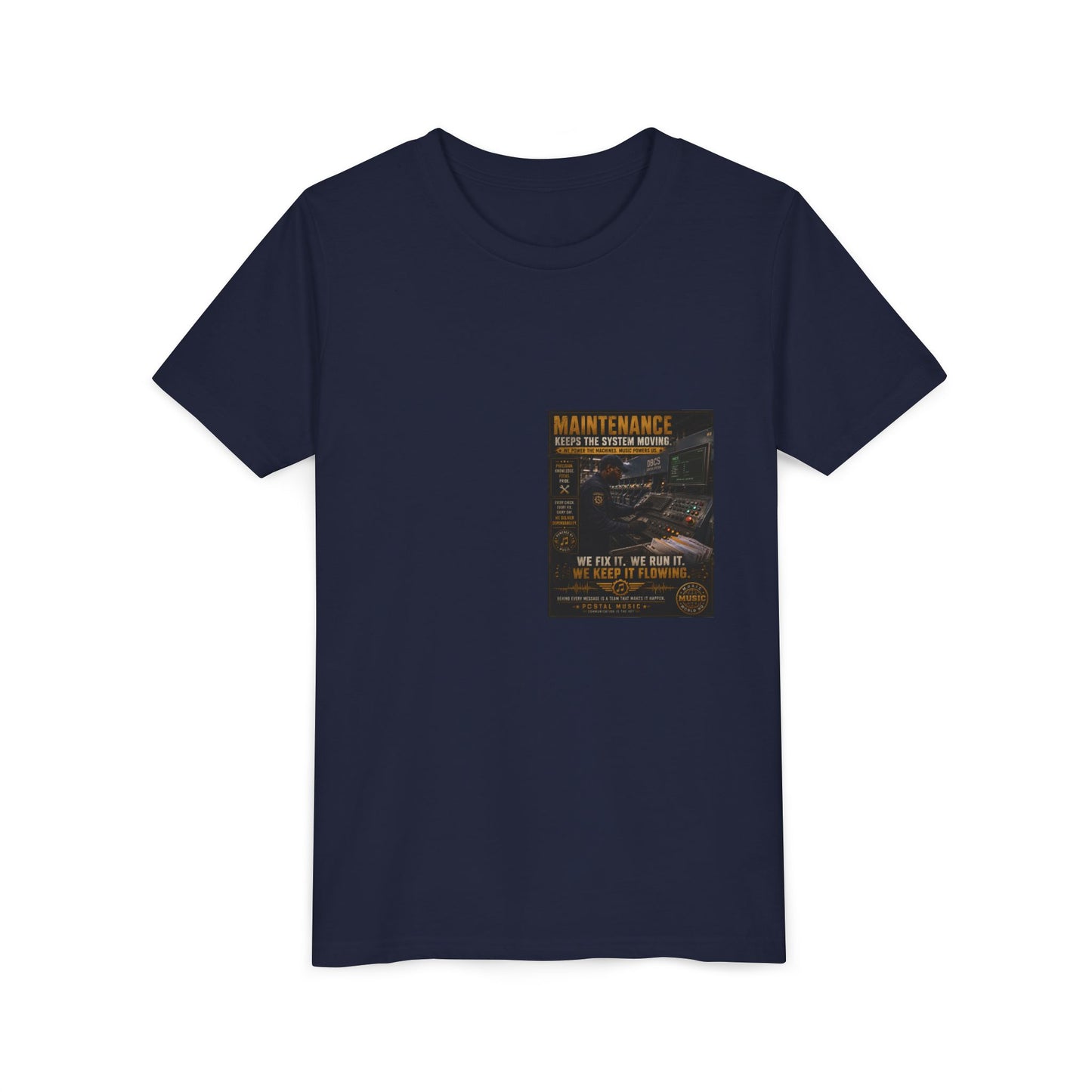 Postal Music — Maintenance Keeps the System Moving — Youth T-Shirt