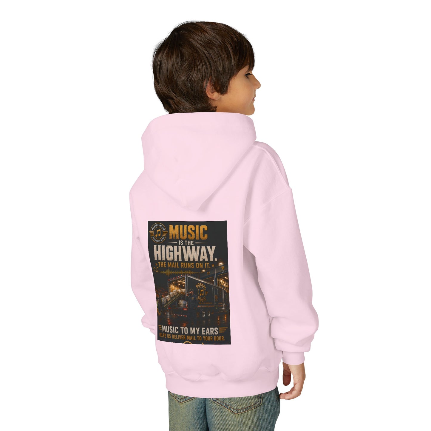 Postal Music — Music Is the Highway — Youth Hoodie