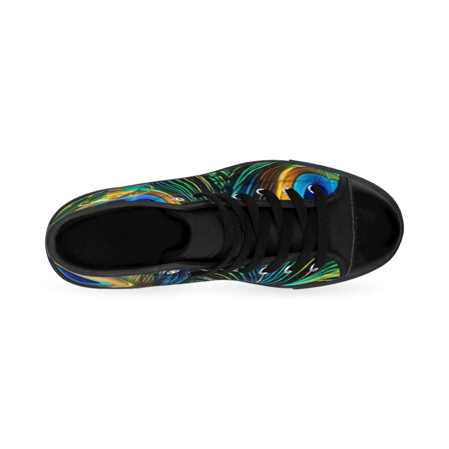 Wild by Design™ — Peacock Royal Print High-Top Sneakers | Feathered Royalty
