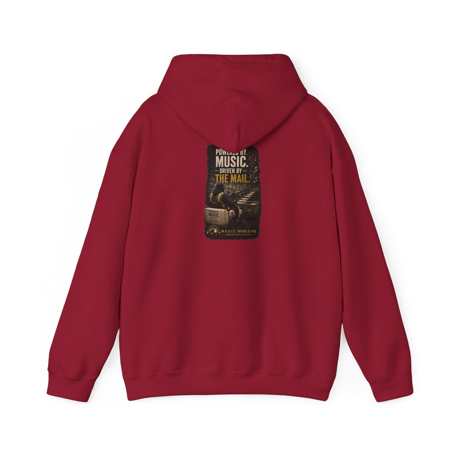 Postal Music - Powered by Music Hoodie - Cardinal Red