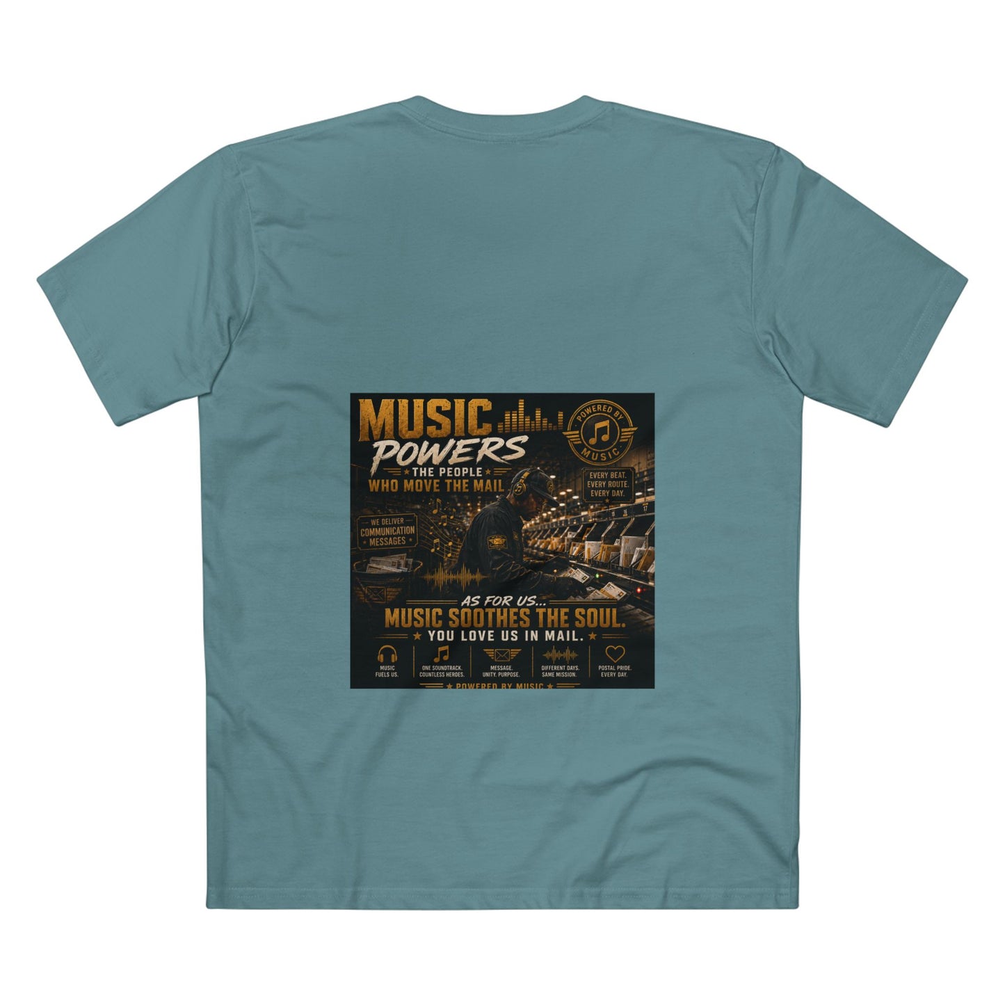 Postal Music — Music Powers the People — Streetwear T-Shirt