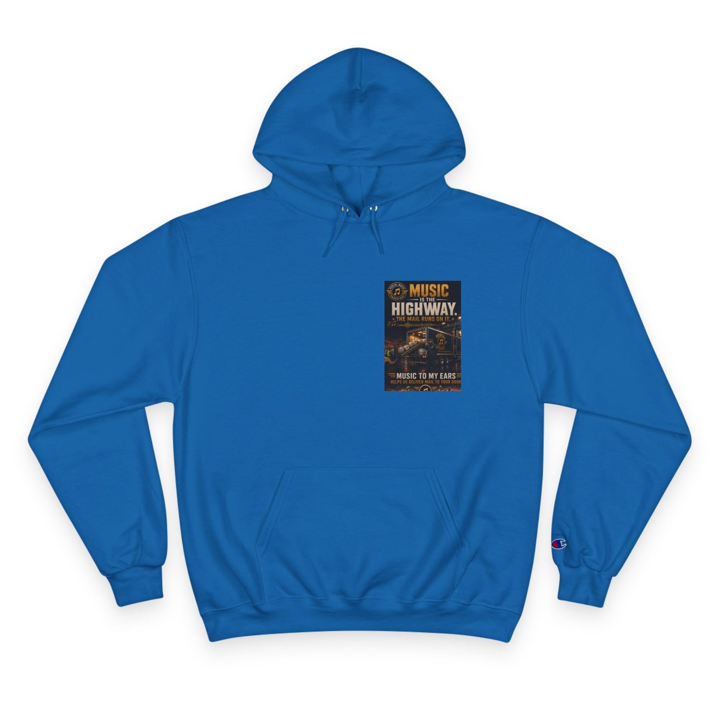 Postal Music — Music Is the Highway — Champion Premium Hoodie