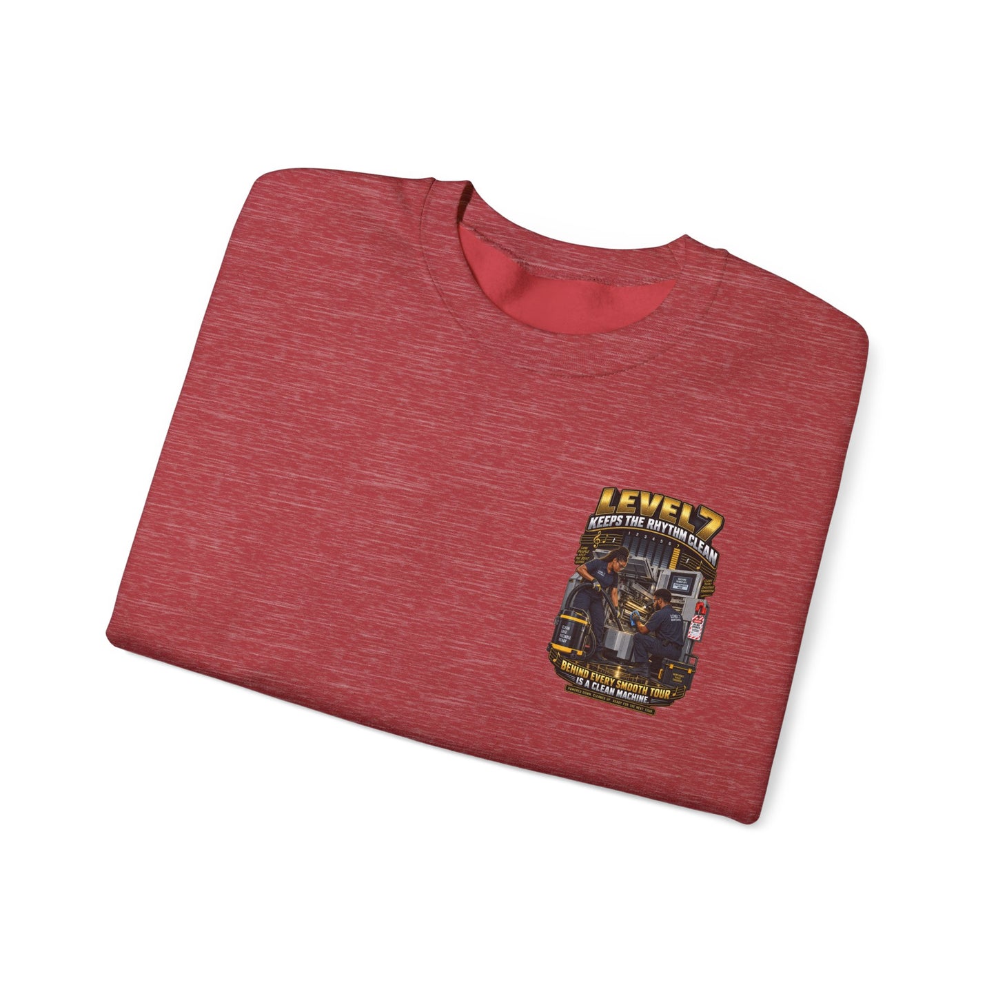 Postal Music - Level 7 Keeps the Rhythm Clean - Heavyweight Crewneck Sweatshirt