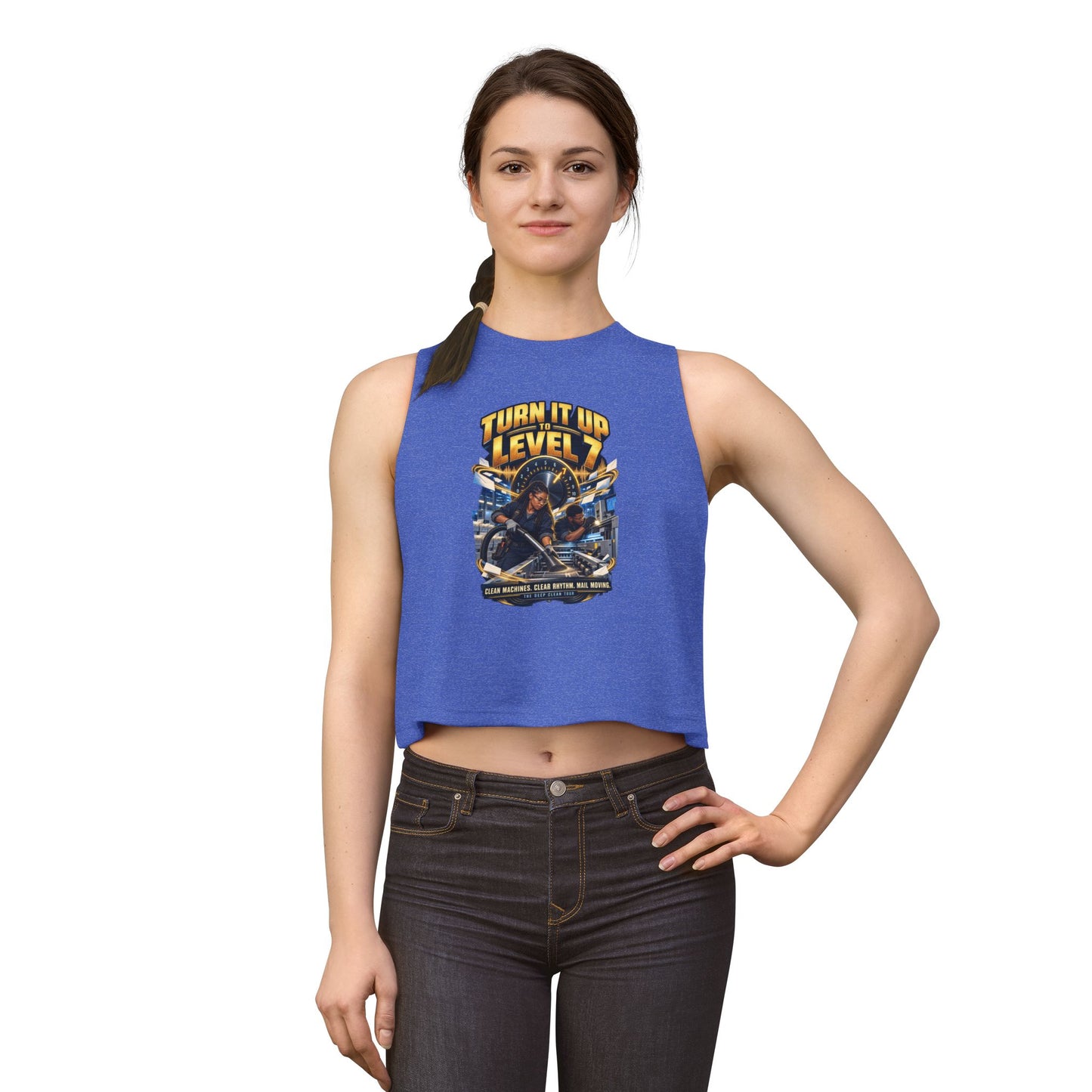 Postal Music - Turn It Up to Level 7 - Women's Crop T-Shirt