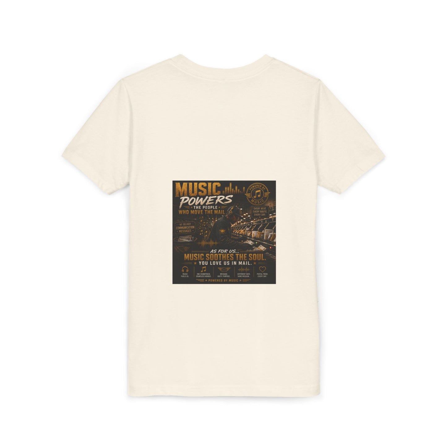 Postal Music — Music Powers the People — Youth T-Shirt