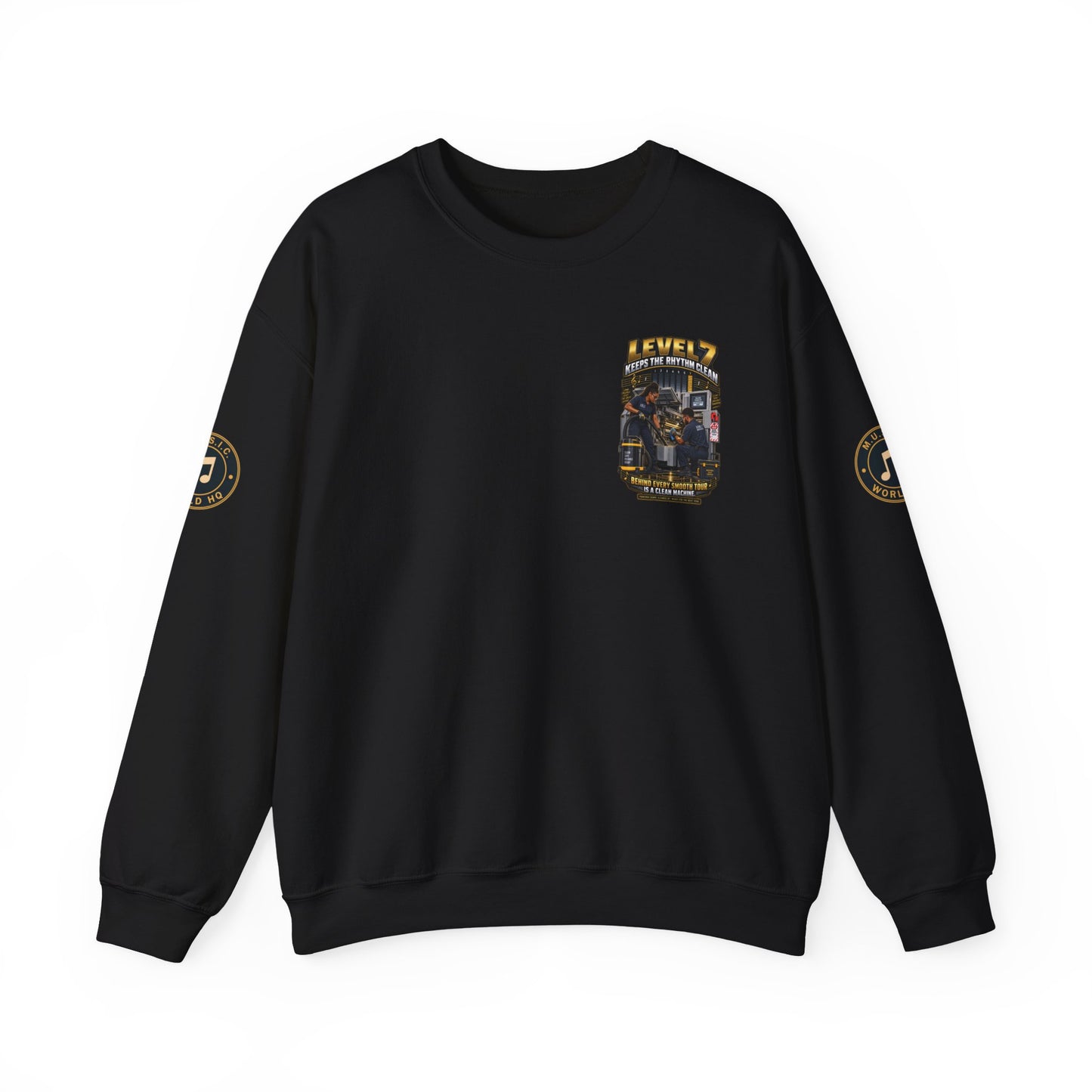 Postal Music - Level 7 Keeps the Rhythm Clean - Heavyweight Crewneck Sweatshirt
