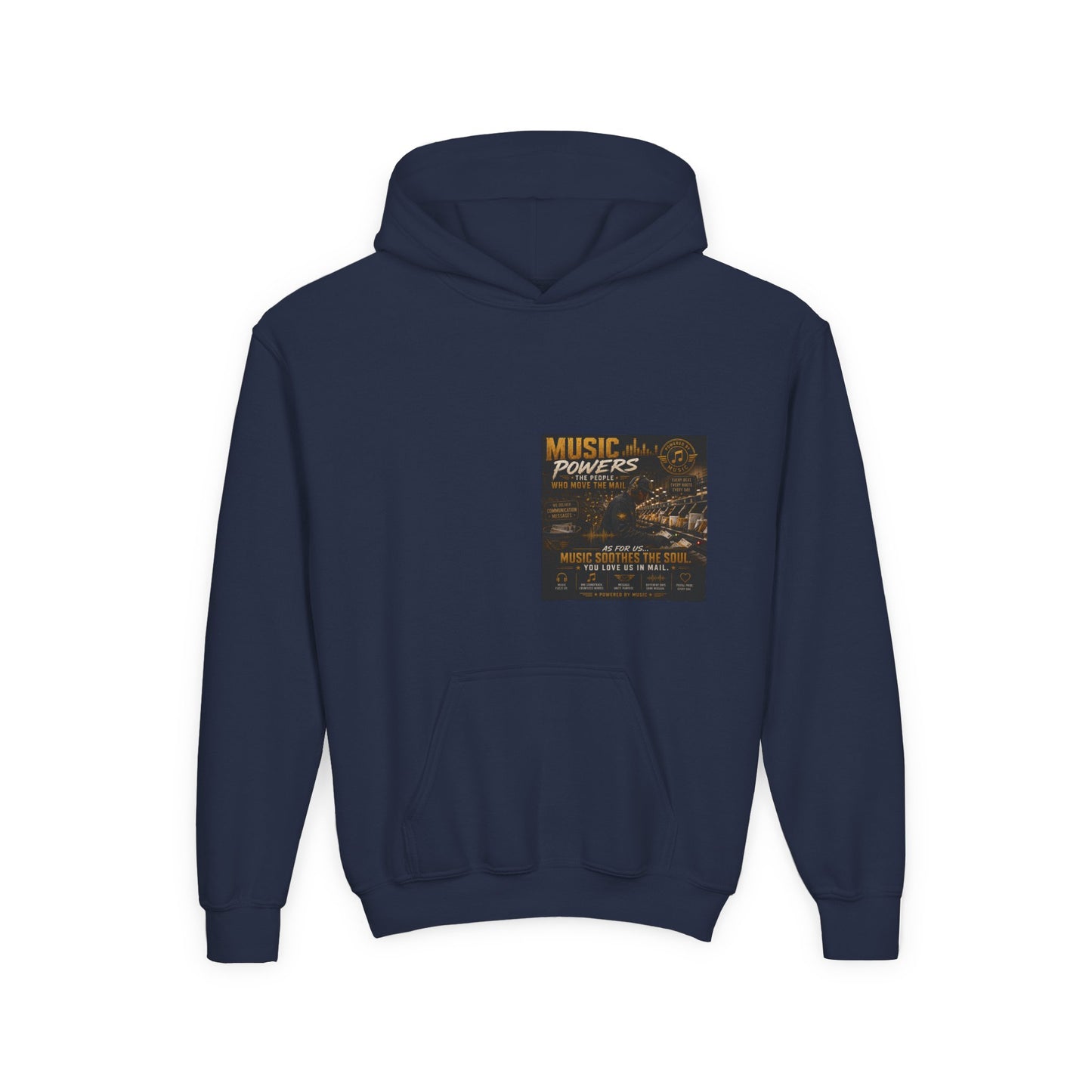 Postal Music — Music Powers the People — Youth Hoodie