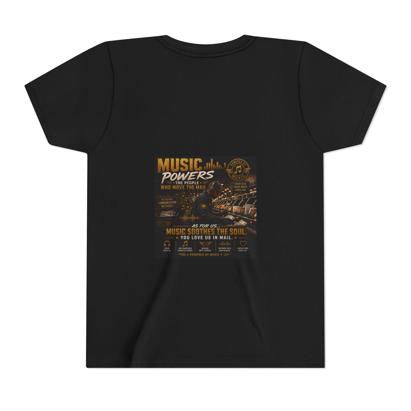 Postal Music — Music Powers the People — Youth T-Shirt