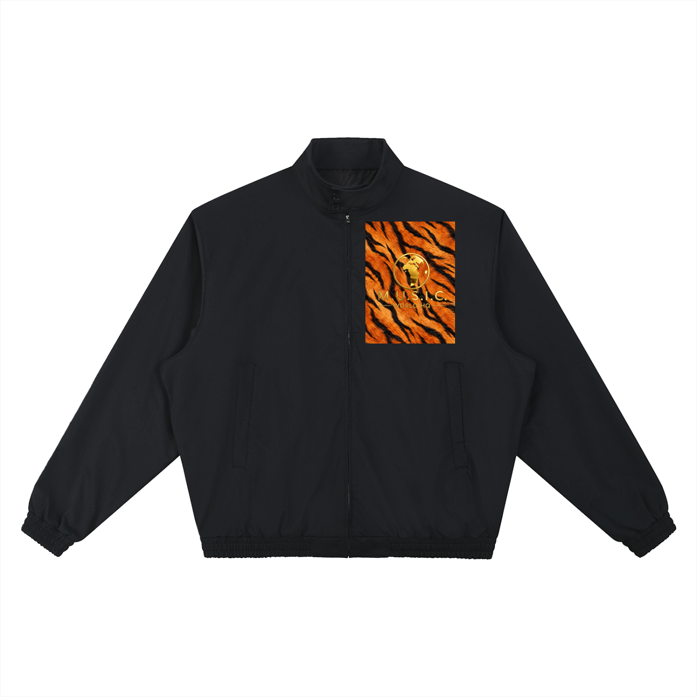 Wild By Design - Bengal Tiger Stand Collar Bomber Jacket