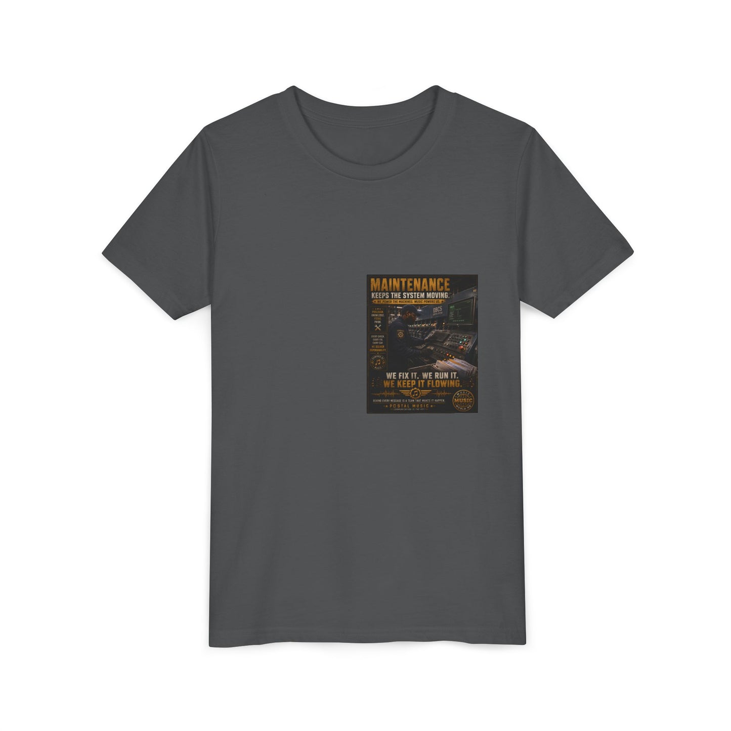 Postal Music — Maintenance Keeps the System Moving — Youth T-Shirt