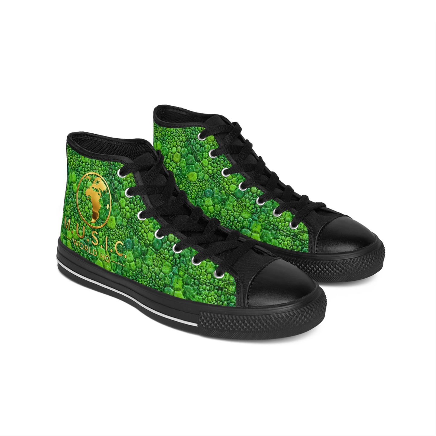 Wild by Design™ — Iguana Print High-Top Sneakers | M.U.S.I.C. World HQ