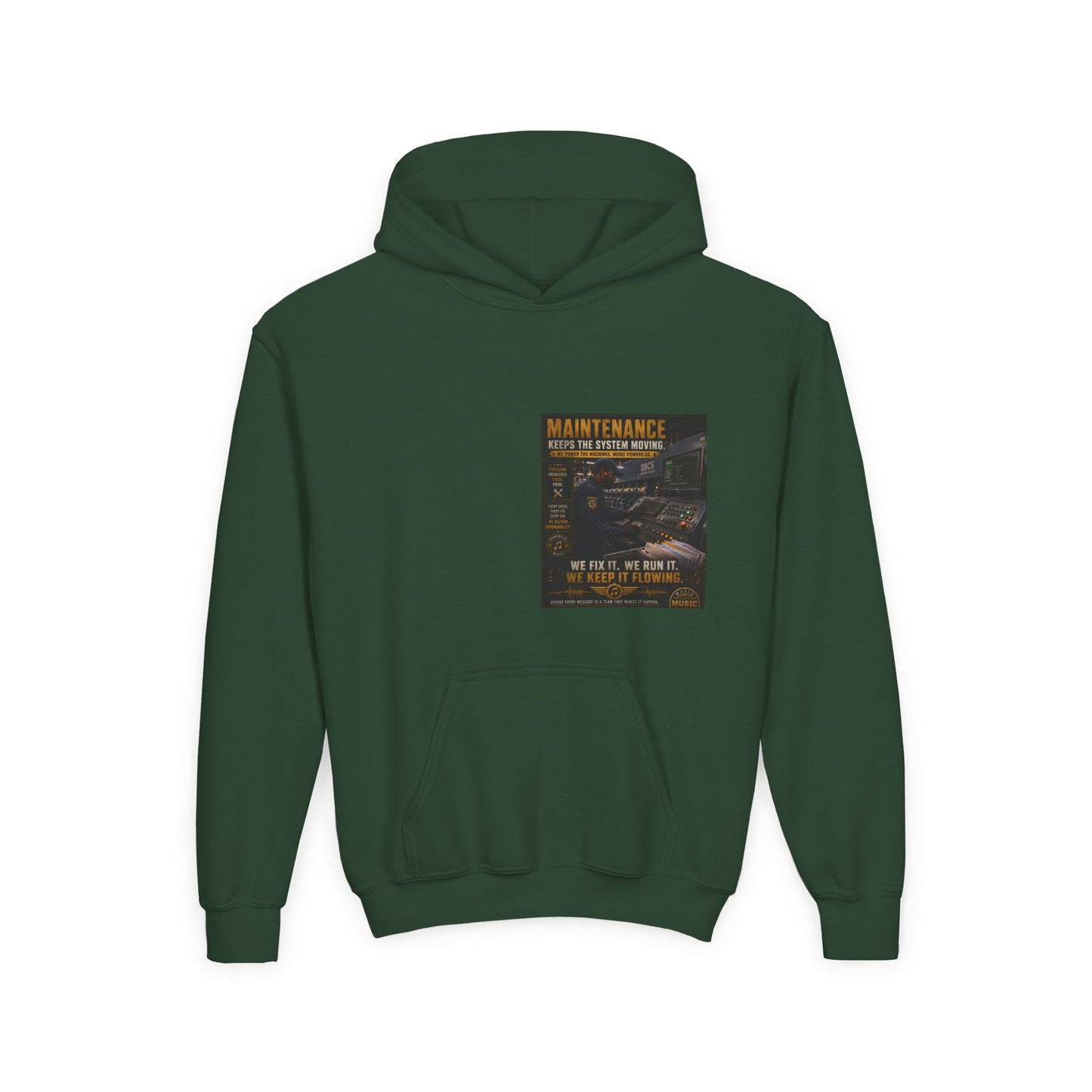Postal Music — Maintenance Keeps the System Moving — Youth Hoodie