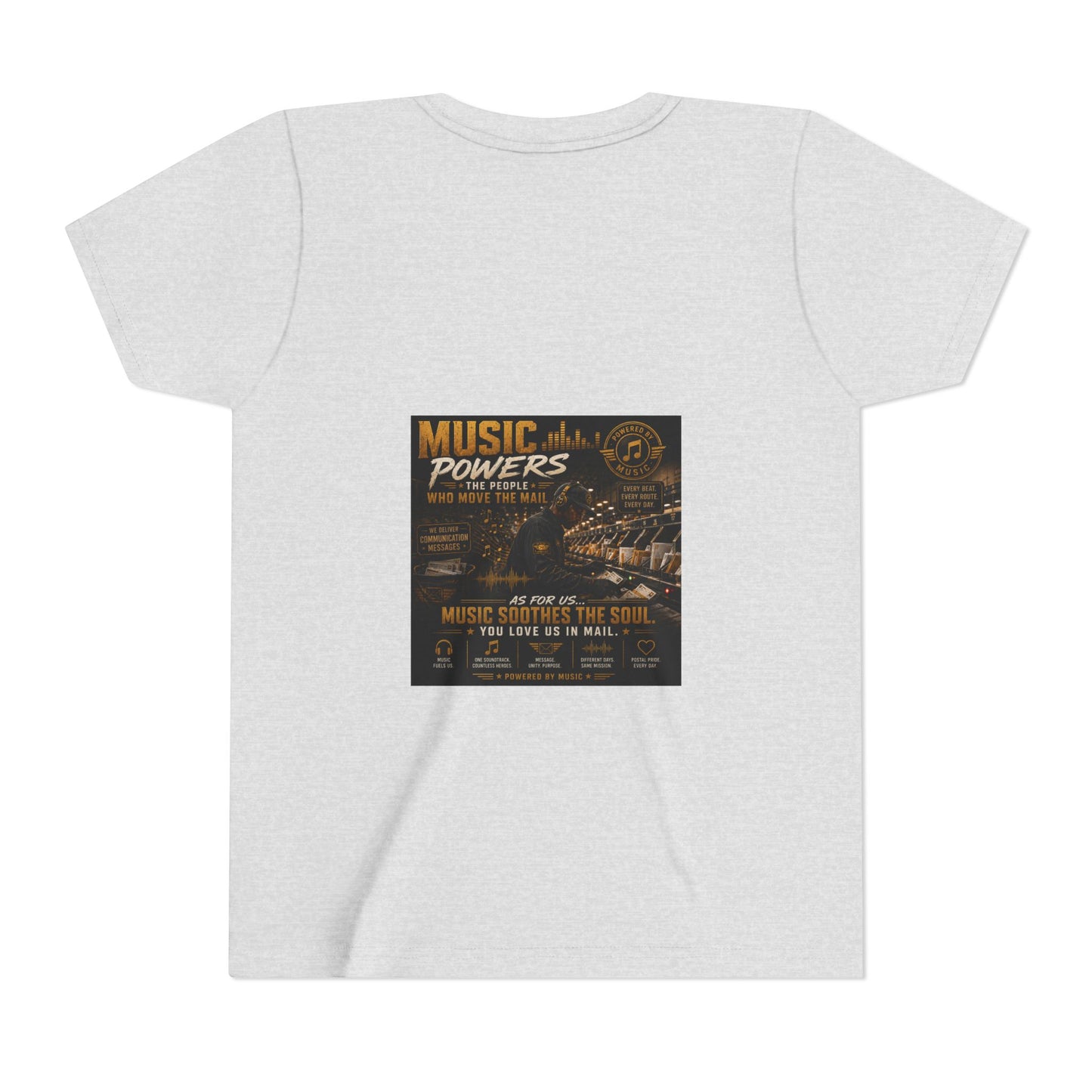 Postal Music — Music Powers the People — Youth T-Shirt