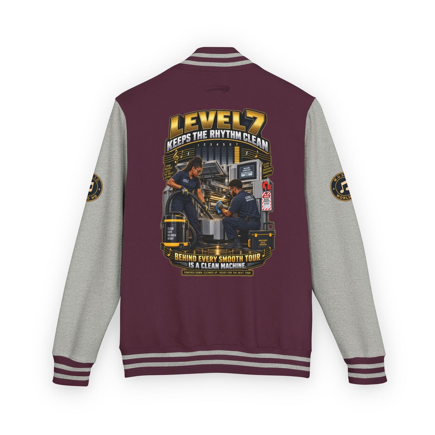 Postal Music - Level 7 Keeps the Rhythm Clean - Heavyweight Letterman Jacket