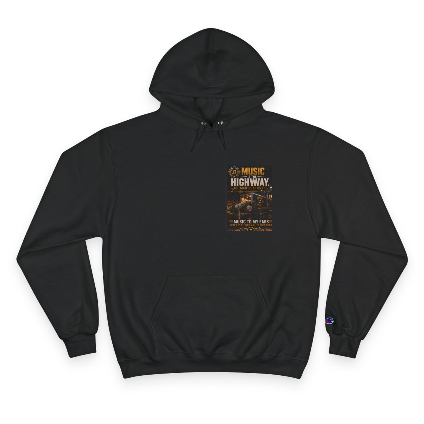 Postal Music — Music Is the Highway — Champion Premium Hoodie