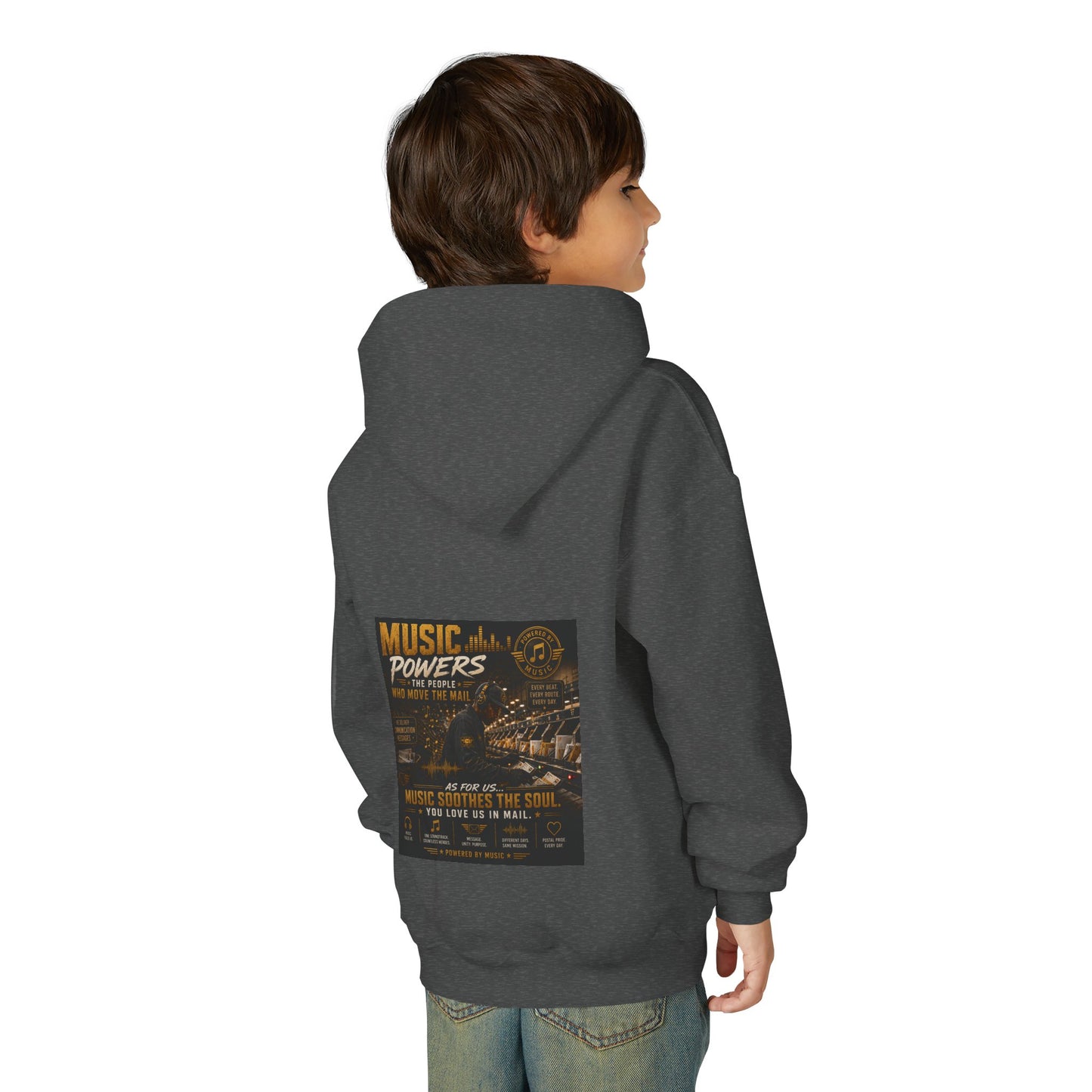 Postal Music — Music Powers the People — Youth Hoodie