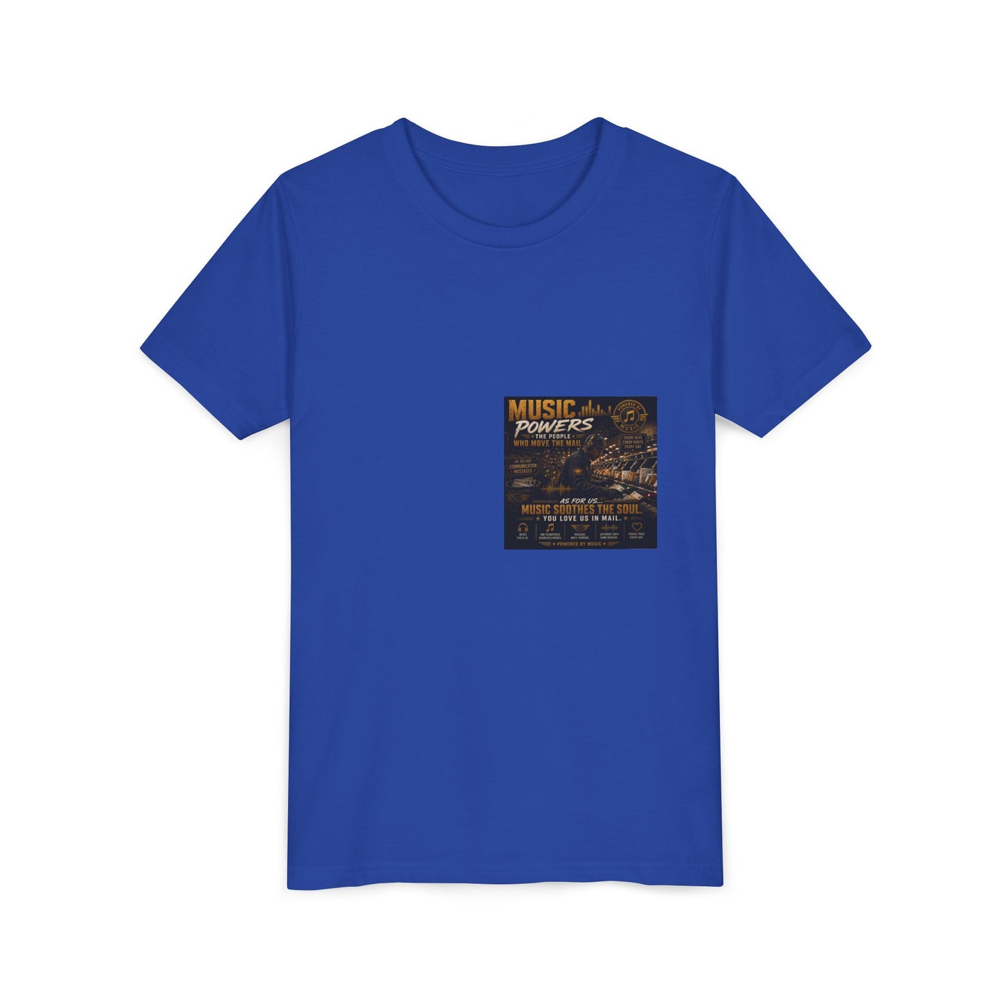 Postal Music — Music Powers the People — Youth T-Shirt