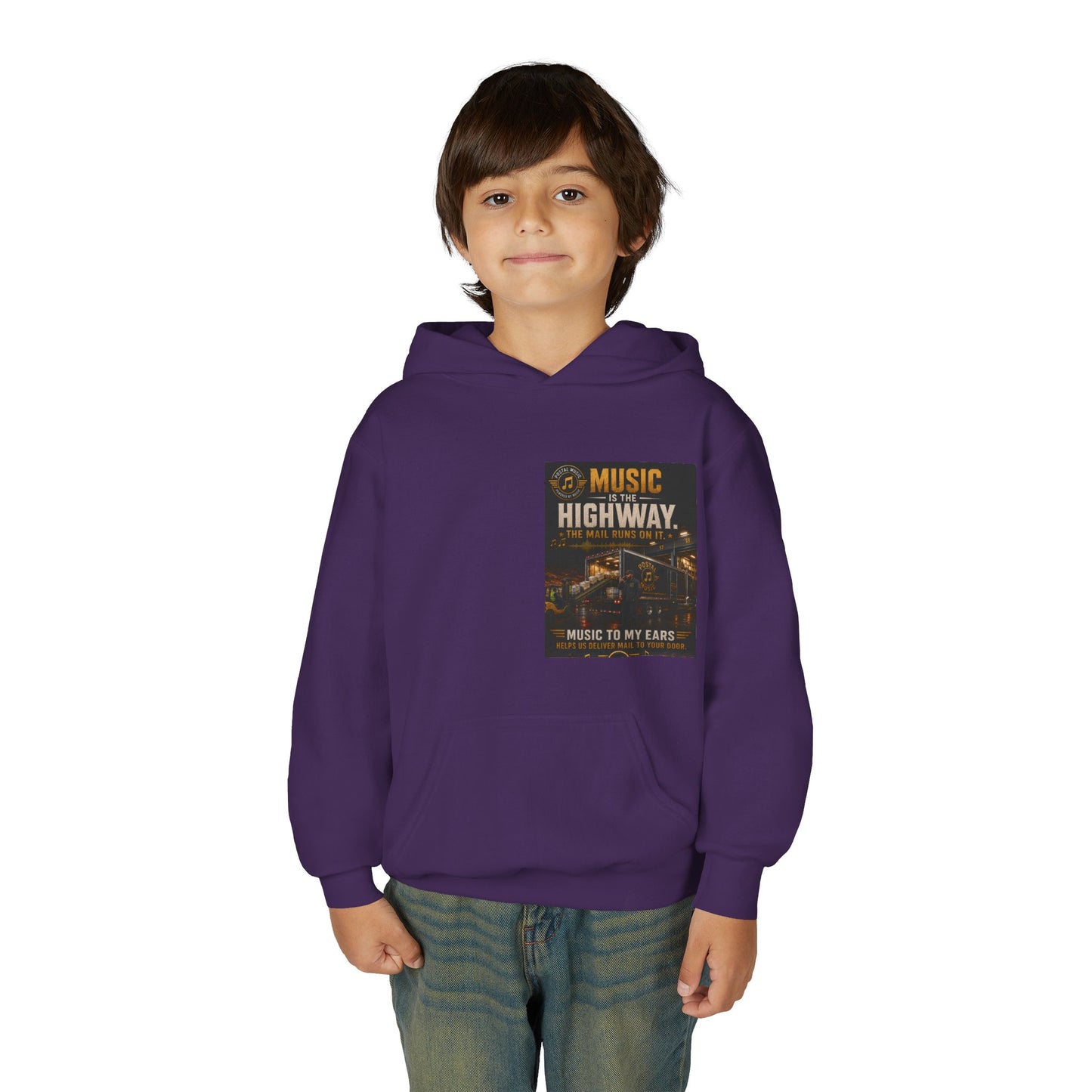 Postal Music — Music Is the Highway — Youth Hoodie