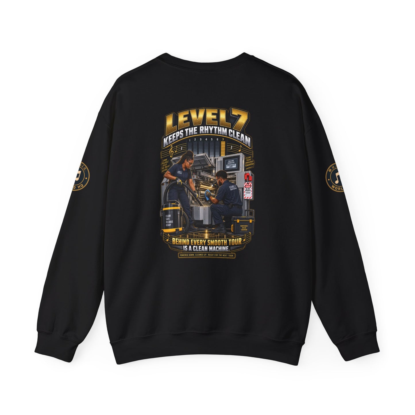 Postal Music - Level 7 Keeps the Rhythm Clean - Heavyweight Crewneck Sweatshirt