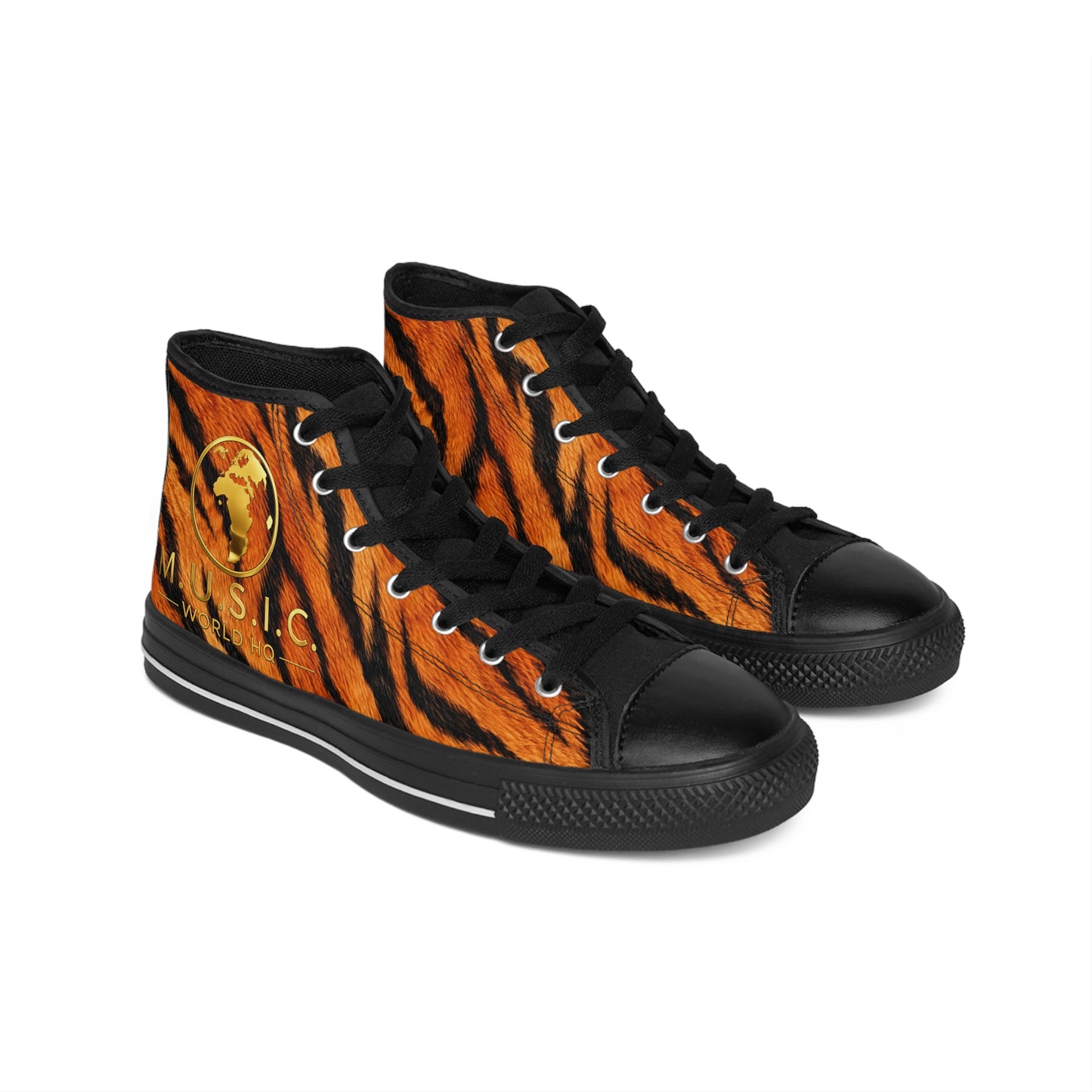 Wild by Design™ — Bengal Tiger Print High-Top Sneakers | Big Cat Dynasty