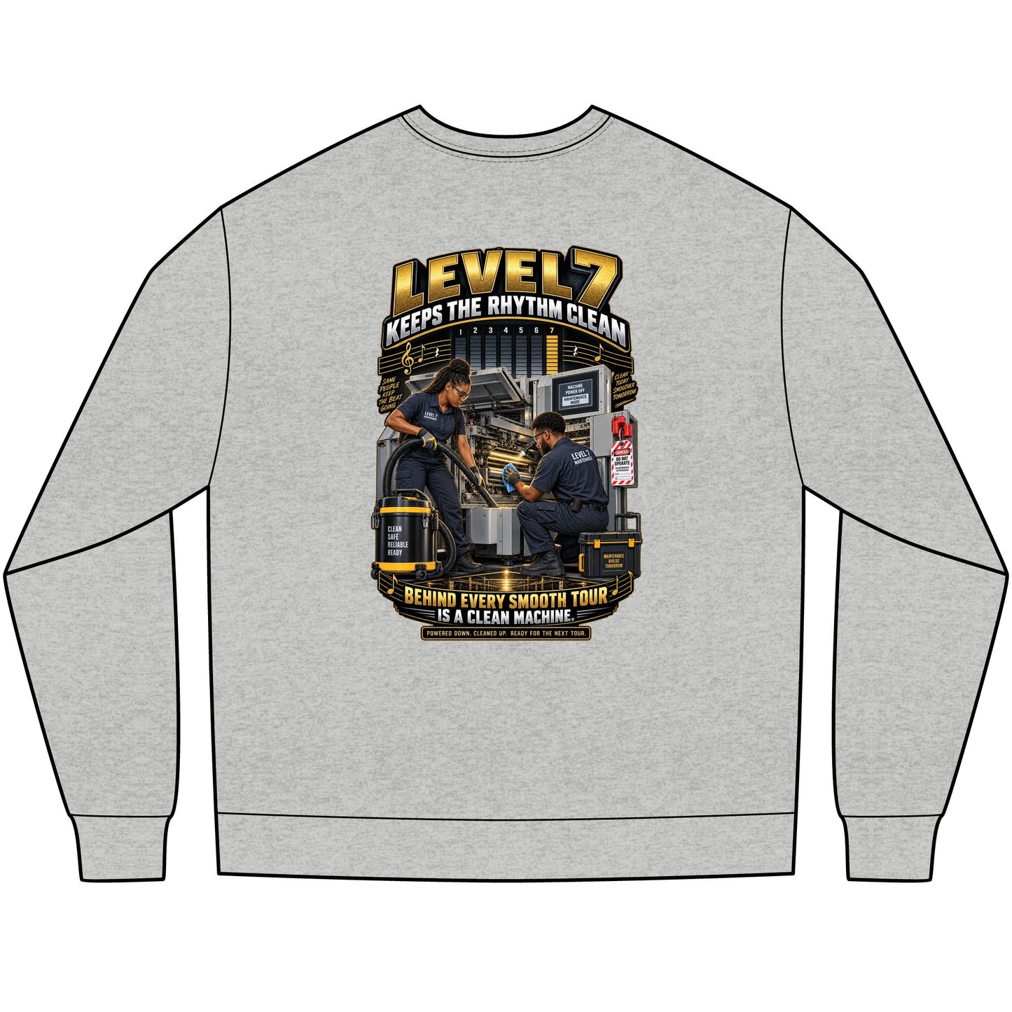 Postal Music - Level 7 Keeps the Rhythm Clean - Heavyweight Long-Sleeve Tee