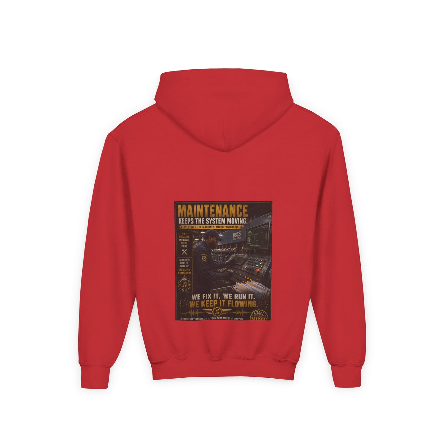Postal Music — Maintenance Keeps the System Moving — Youth Hoodie