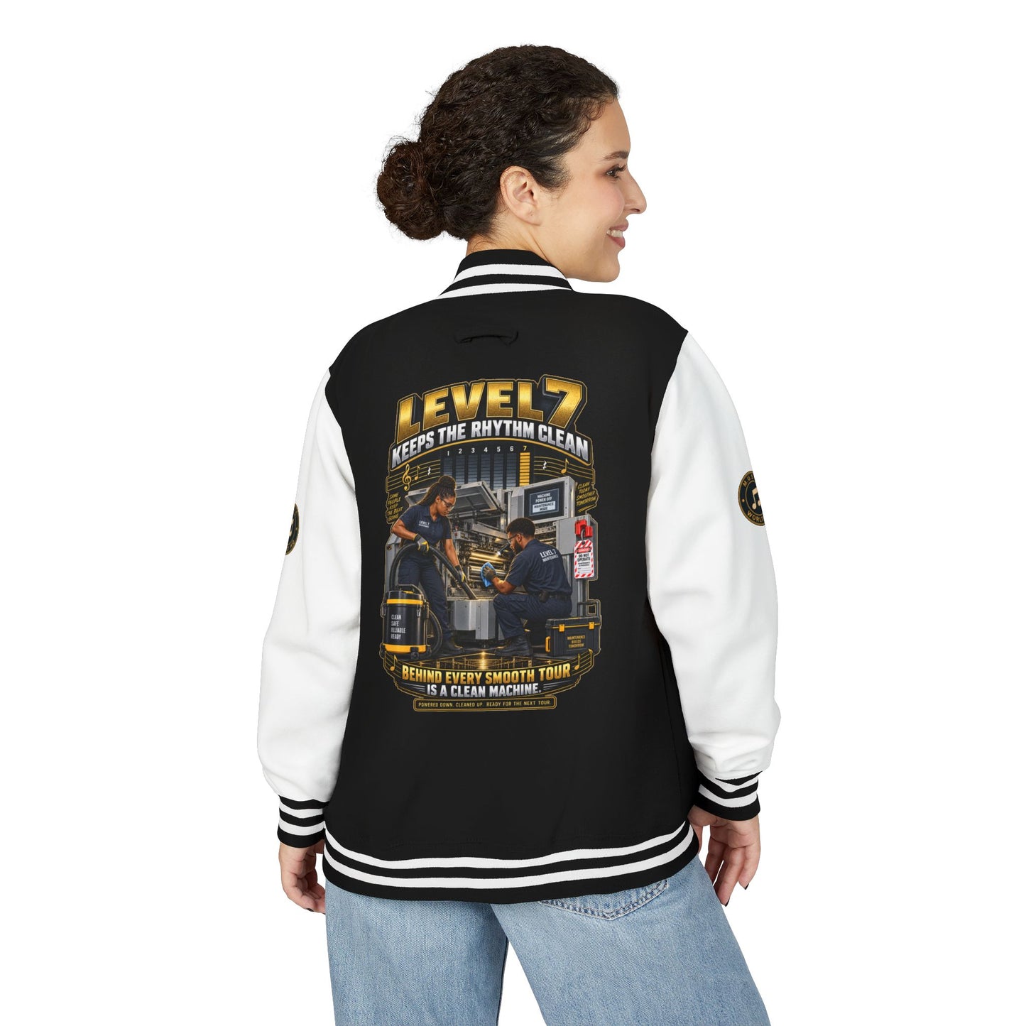 Postal Music - Level 7 Keeps the Rhythm Clean - Heavyweight Letterman Jacket