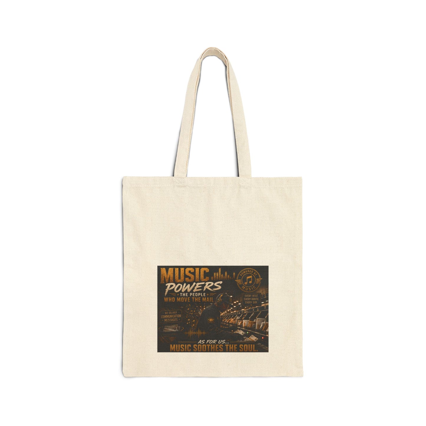 Postal Music — Music Powers the People — Canvas Tote