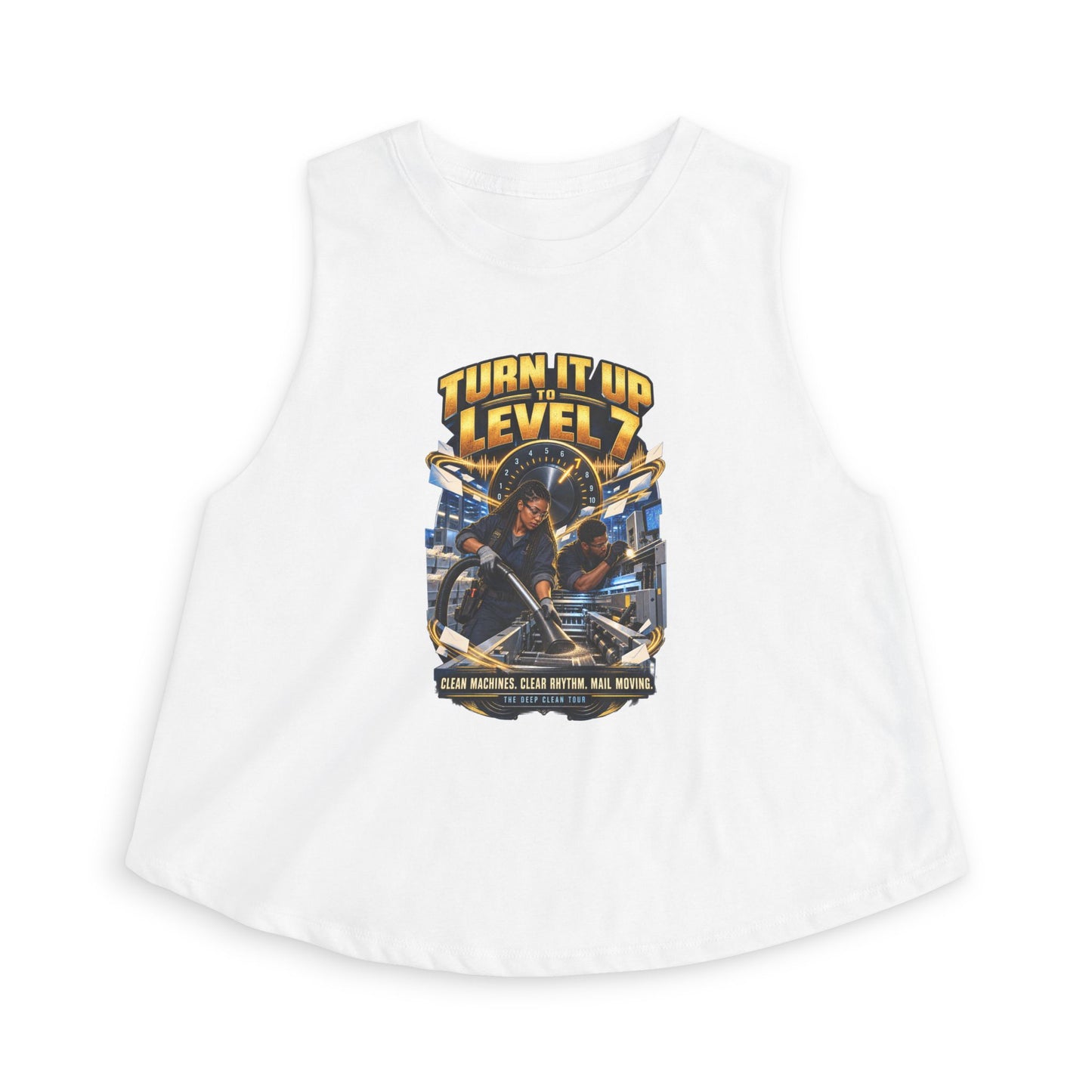 Postal Music - Turn It Up to Level 7 - Women's Crop T-Shirt