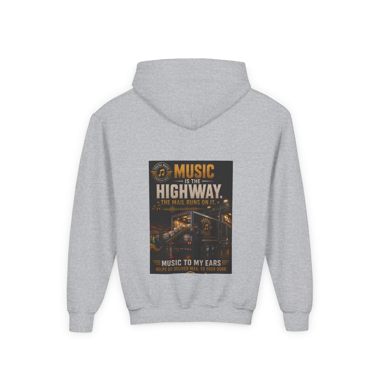 Postal Music — Music Is the Highway — Youth Hoodie