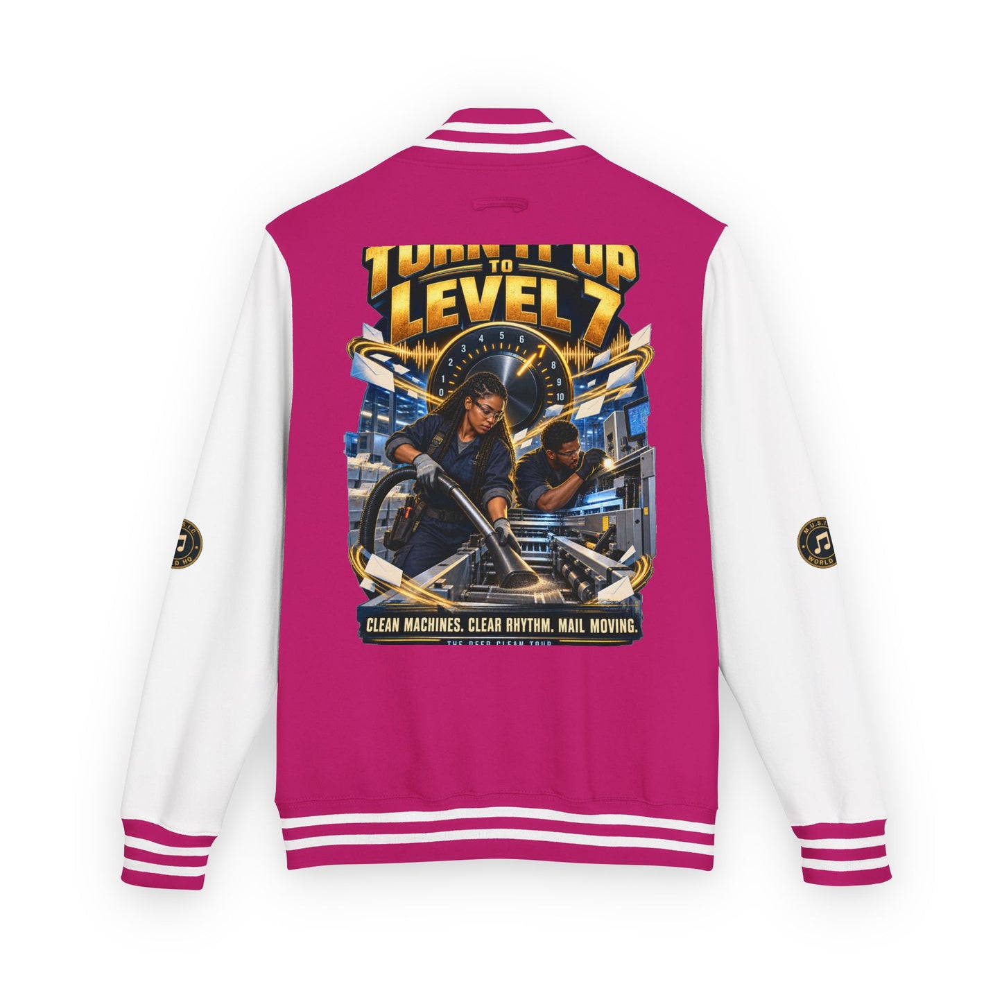 Postal Music - Turn It Up to Level 7 - Heavyweight Letterman Jacket