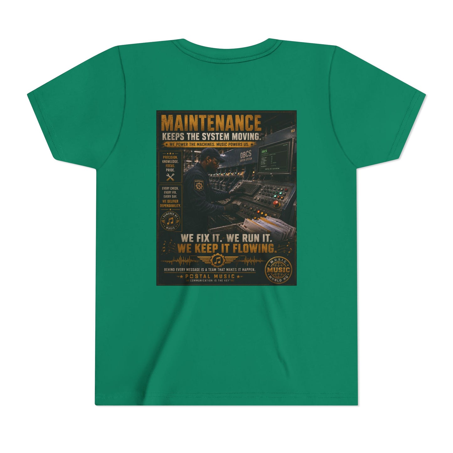 Postal Music — Maintenance Keeps the System Moving — Youth T-Shirt