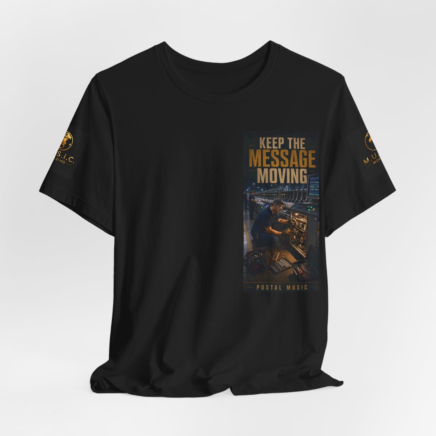 Postal Music — Keep the Message Moving — Premium Unisex T-Shirt