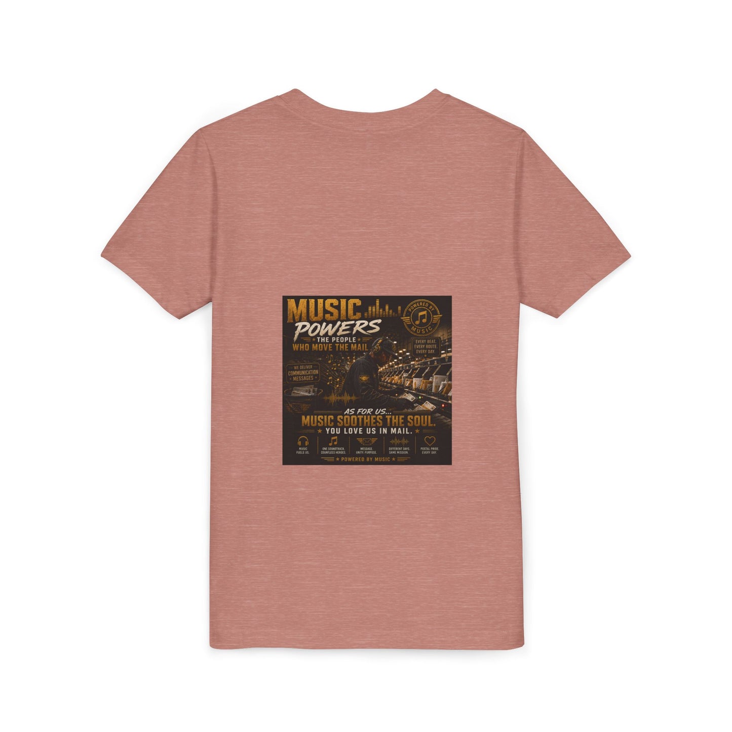 Postal Music — Music Powers the People — Youth T-Shirt