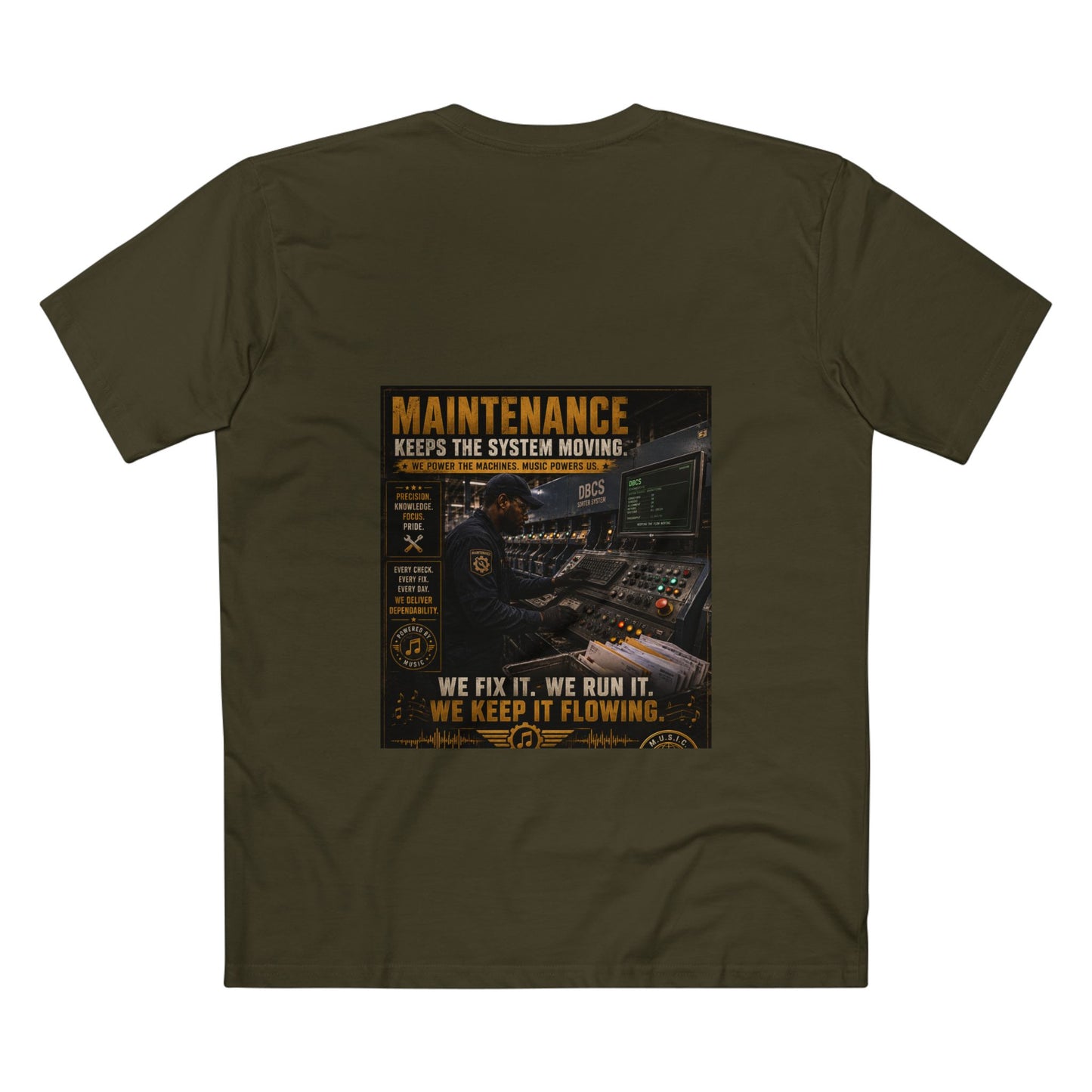 Postal Music — Maintenance Keeps the System Moving — Streetwear T-Shirt