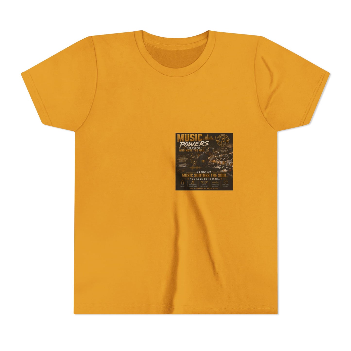 Postal Music — Music Powers the People — Youth T-Shirt